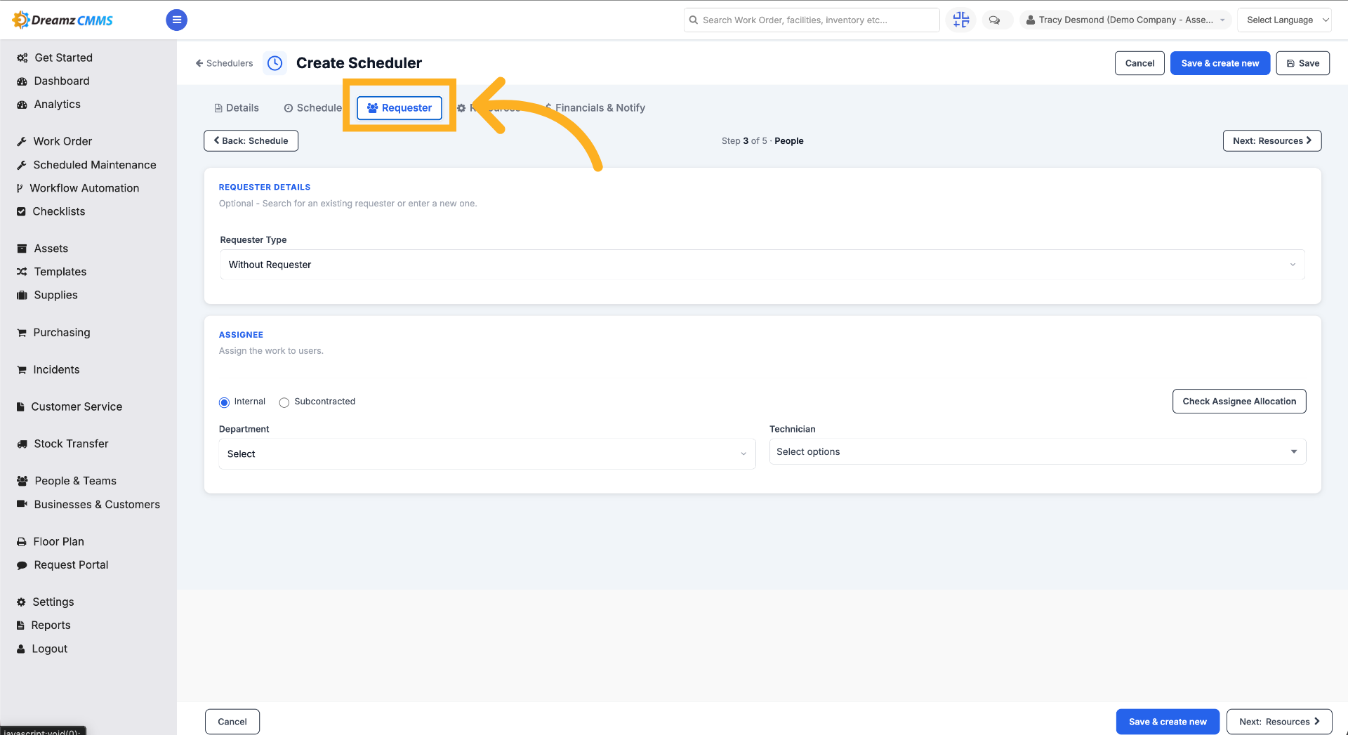 Open Requester Options