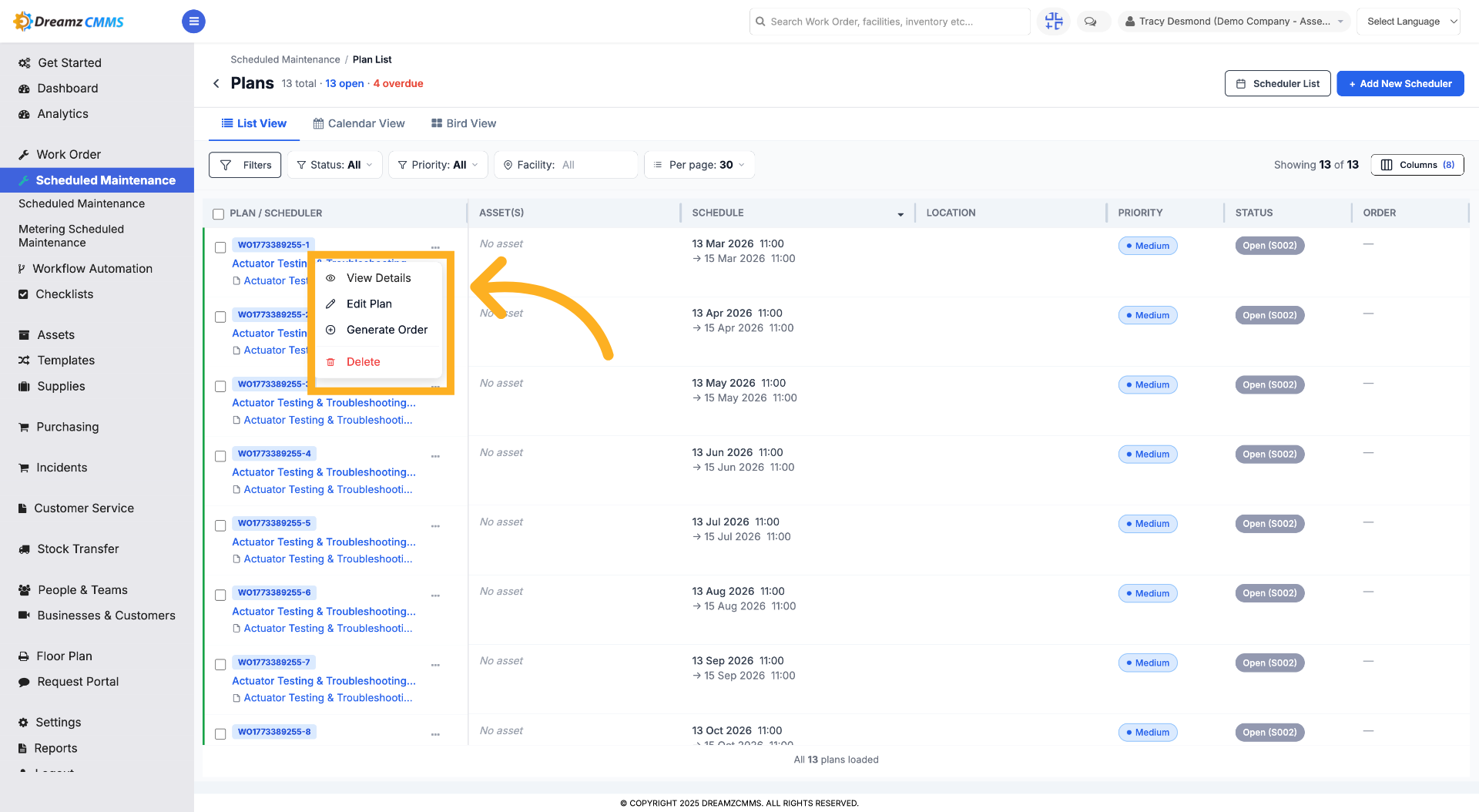 Open View Options
