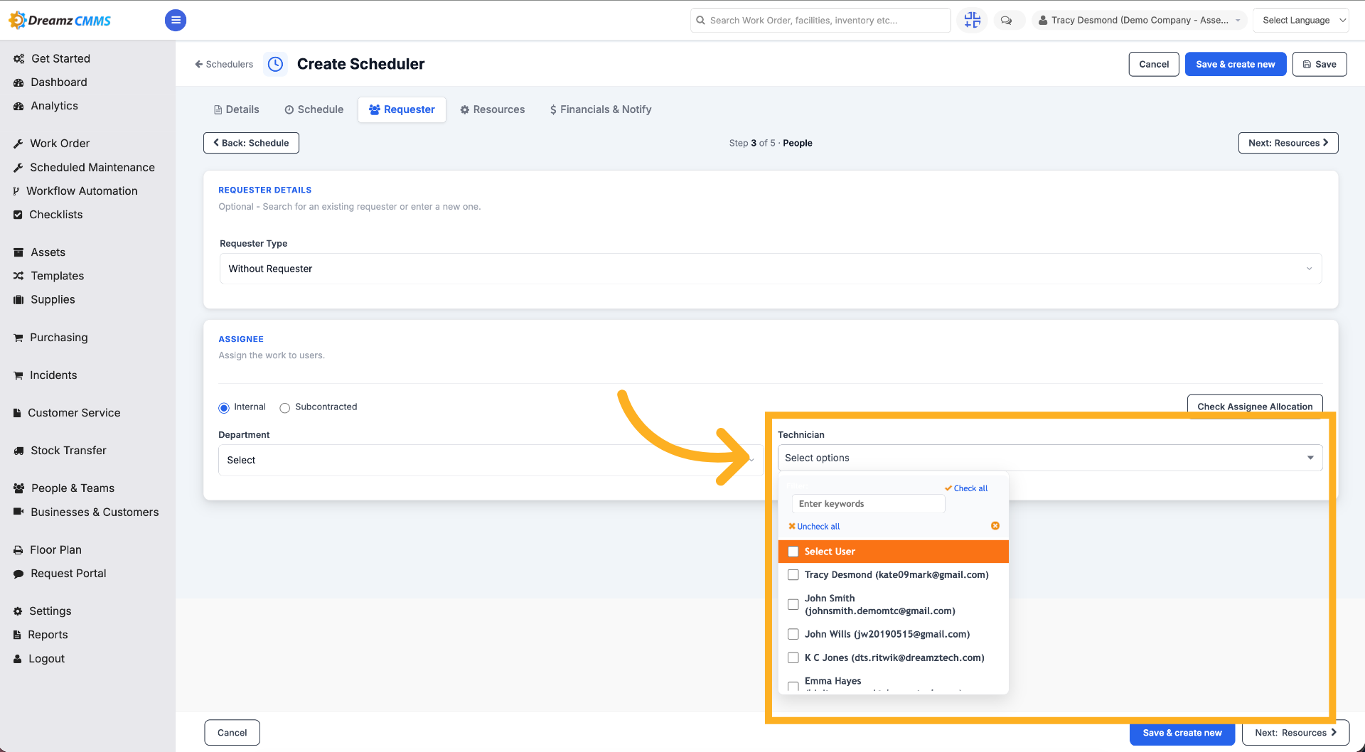 Open Assignee Select Options Menu