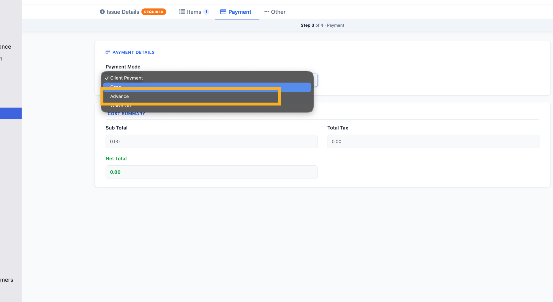 Choose Payment Option