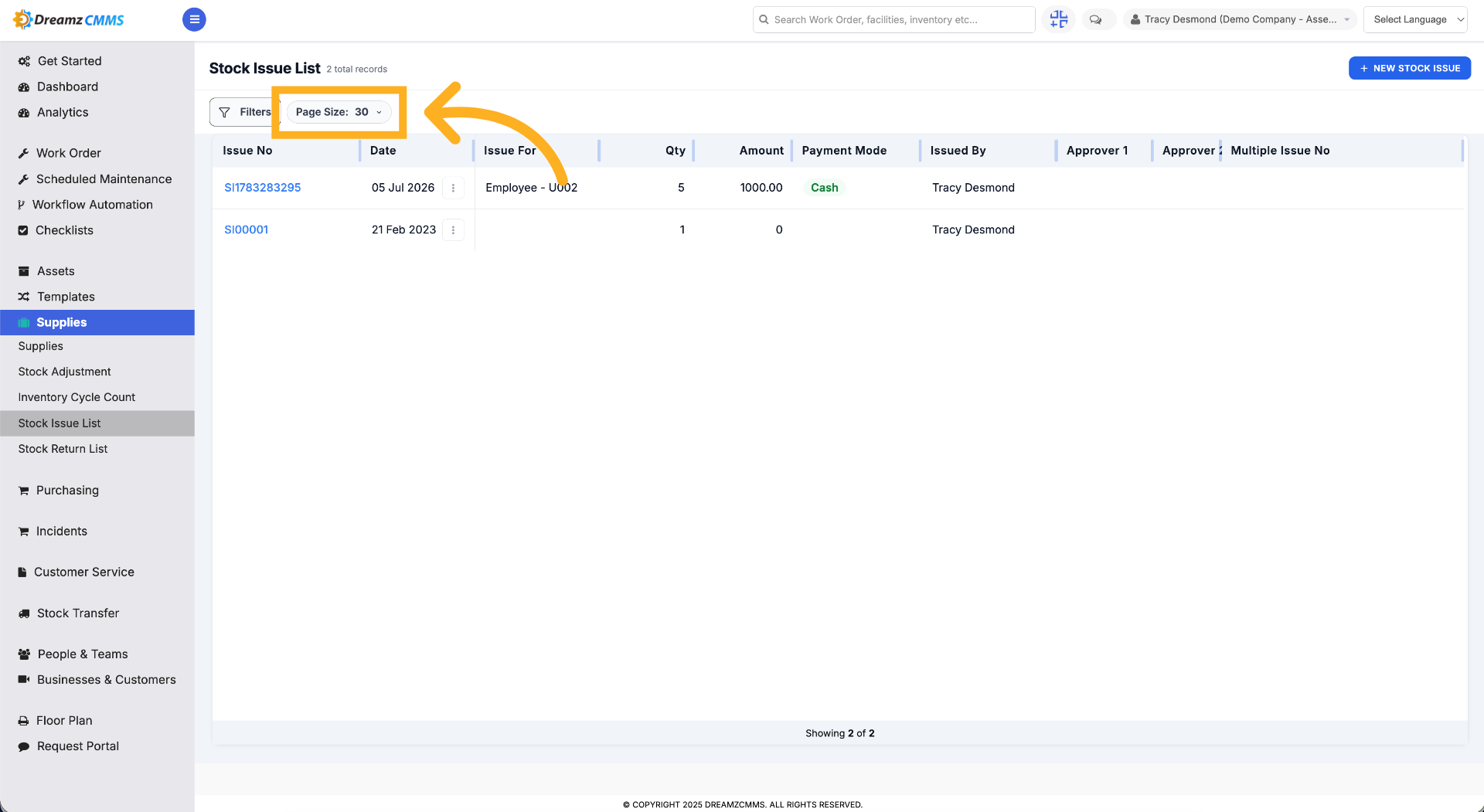 Adjust Page Size