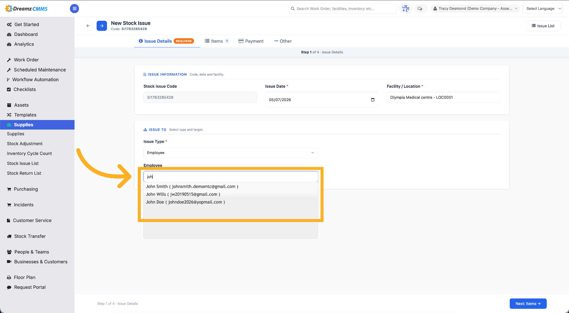 Search for Employee