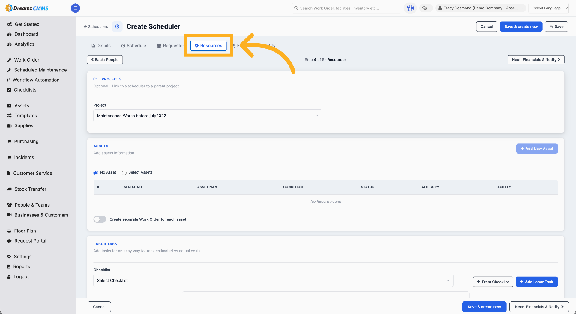 Open Resources Tab
