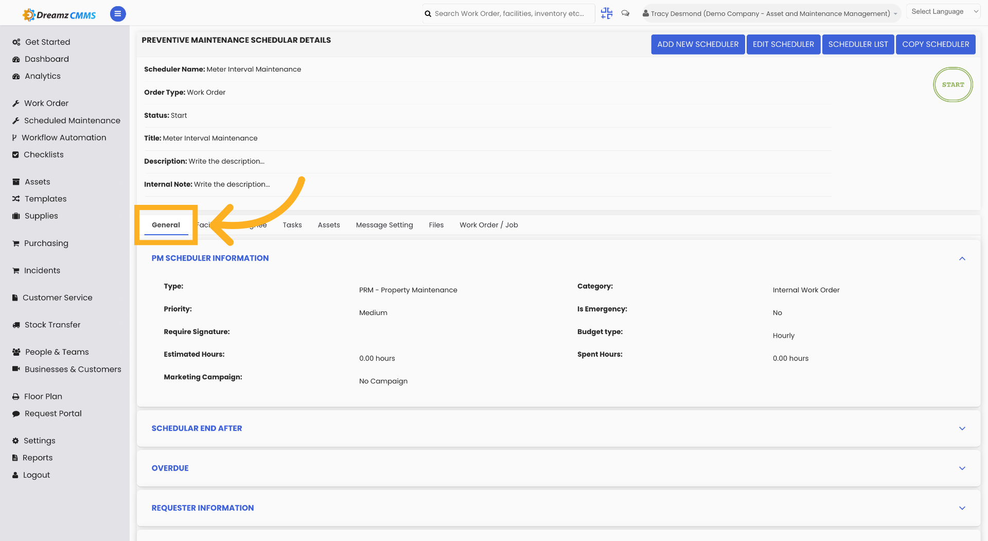 Access General Tab