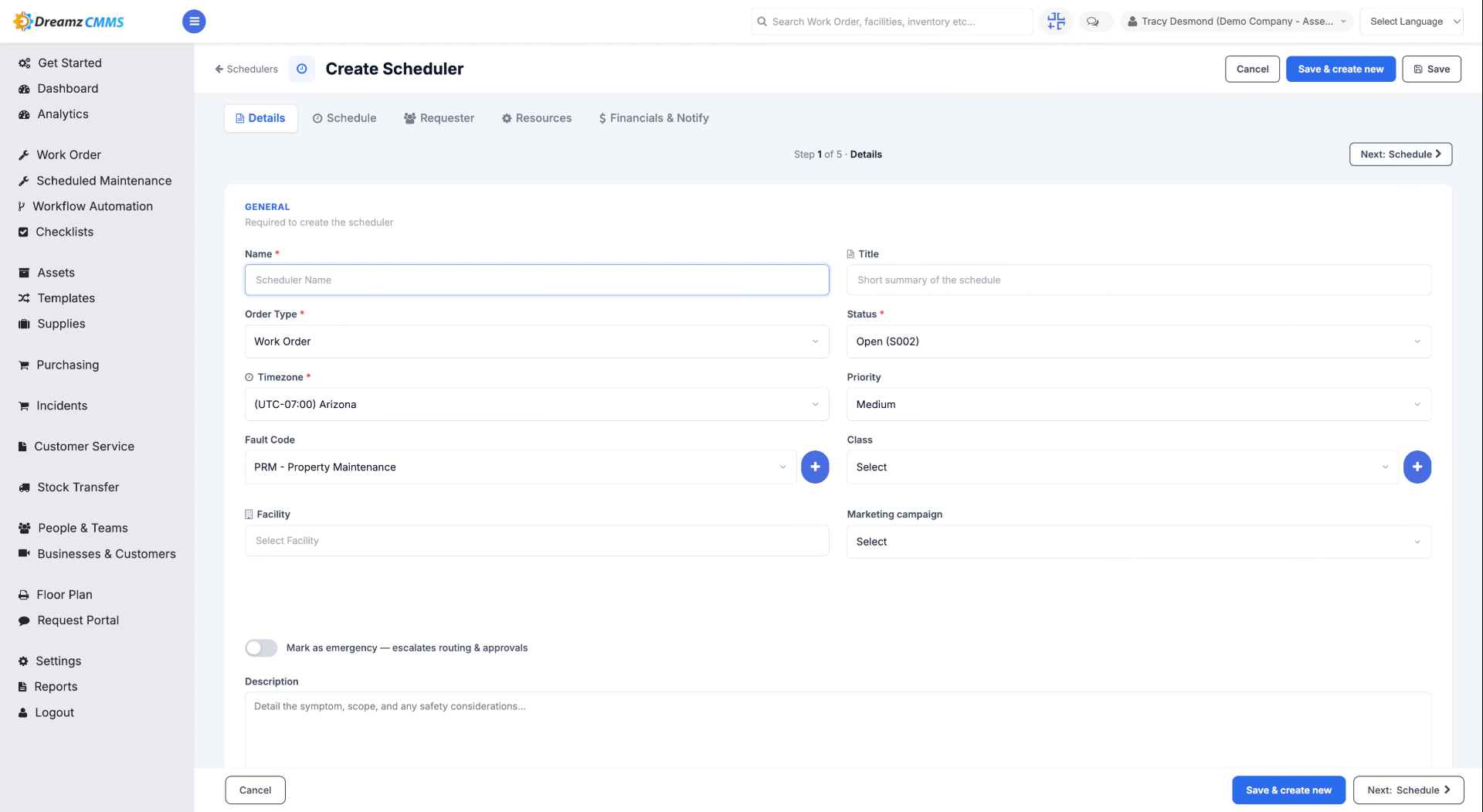 Enter Scheduler Name