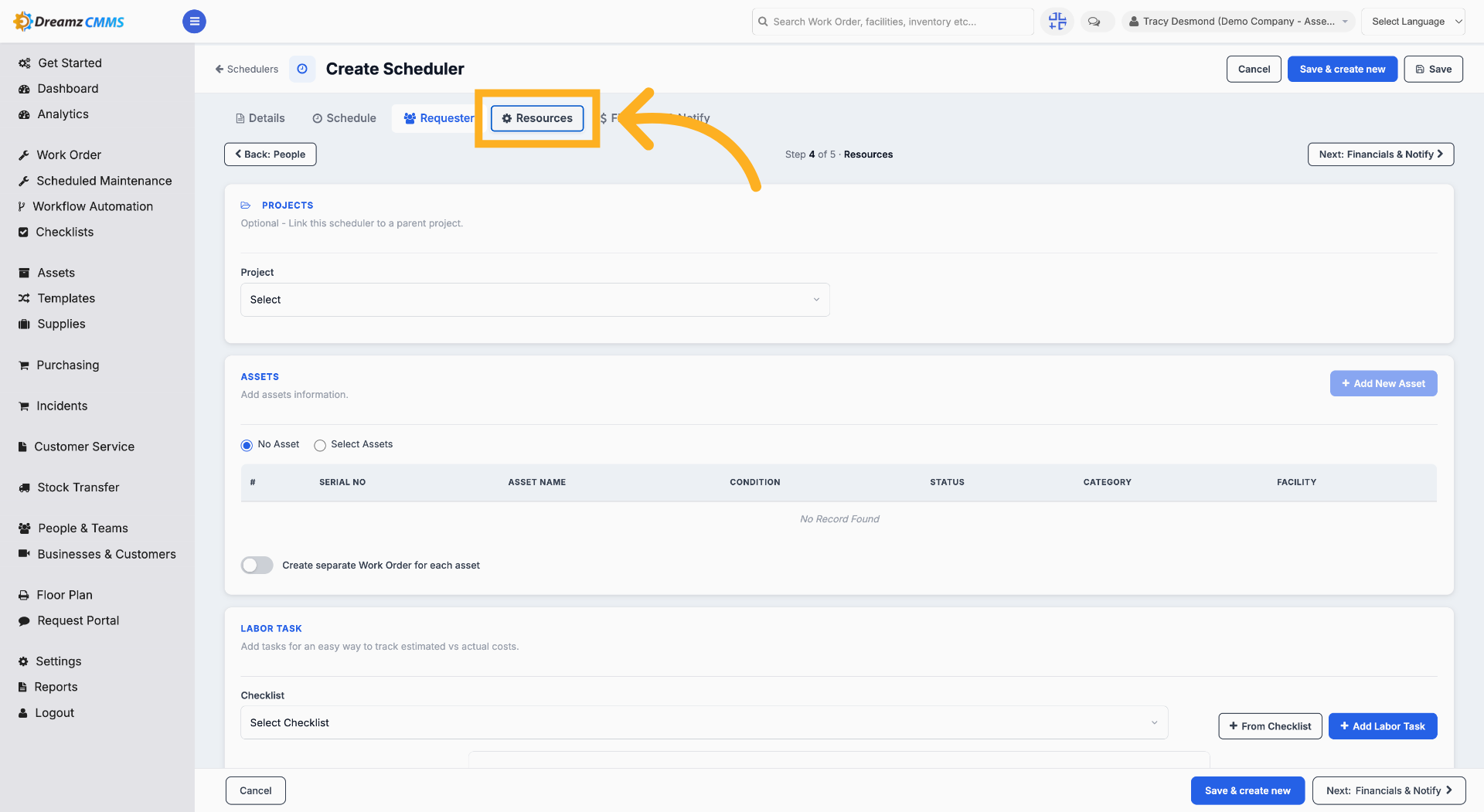 Access Resources Tab