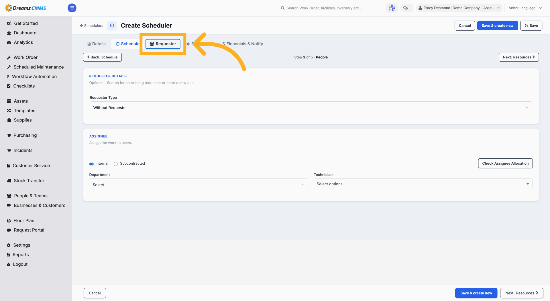 Access Requester Tab