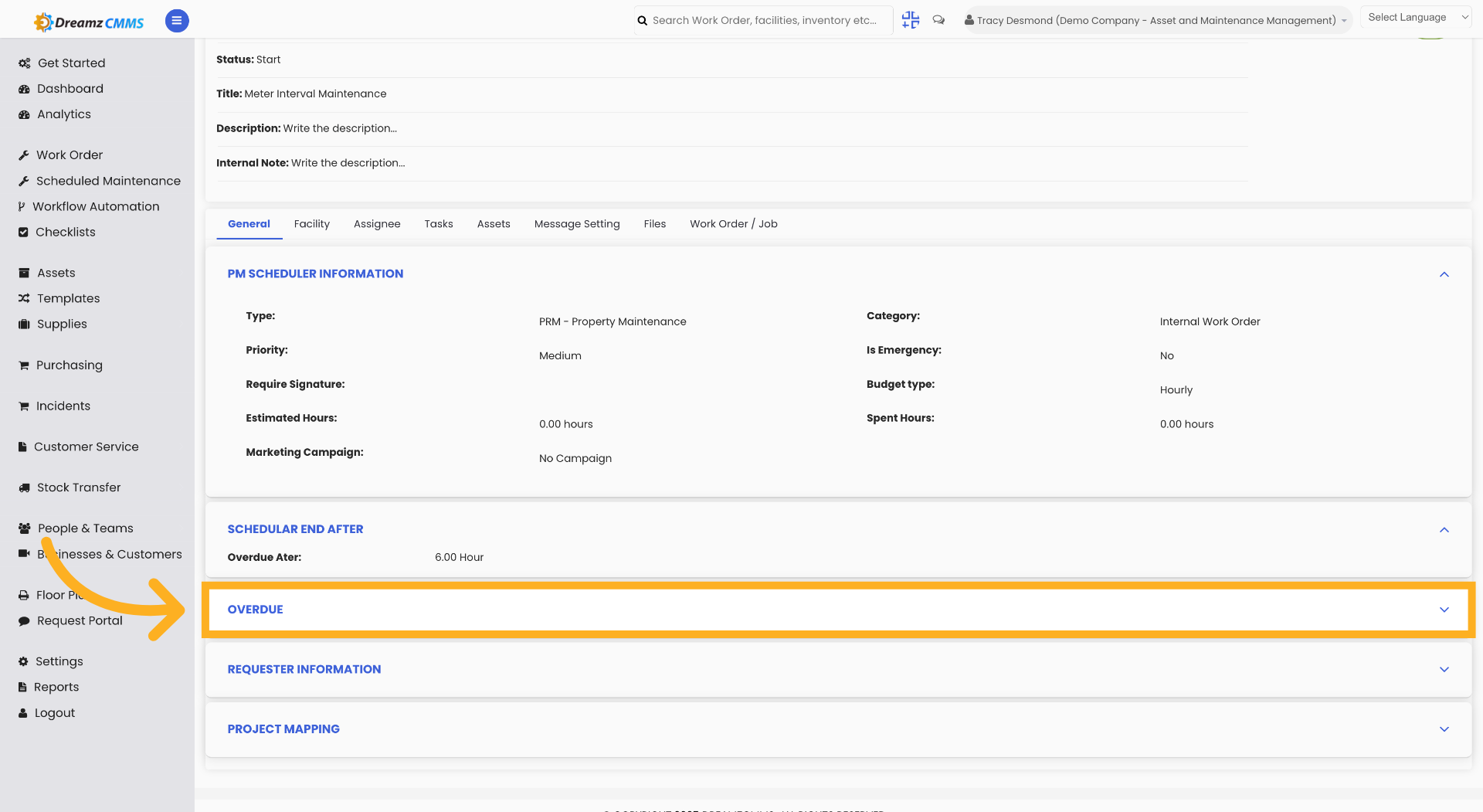 View Overdue Settings