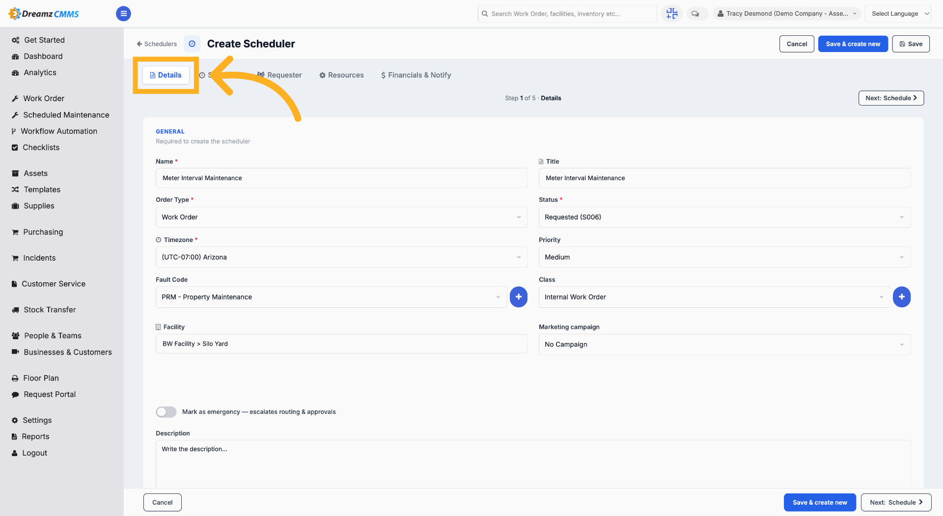Open Scheduler Details