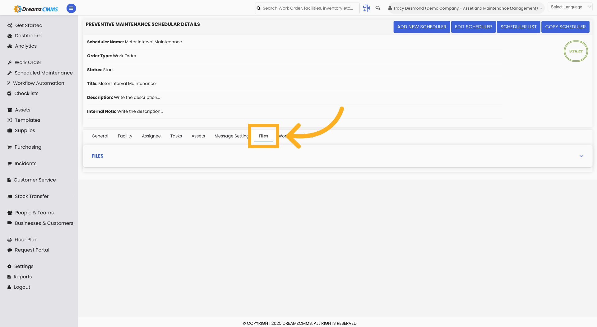 Access Files Tab