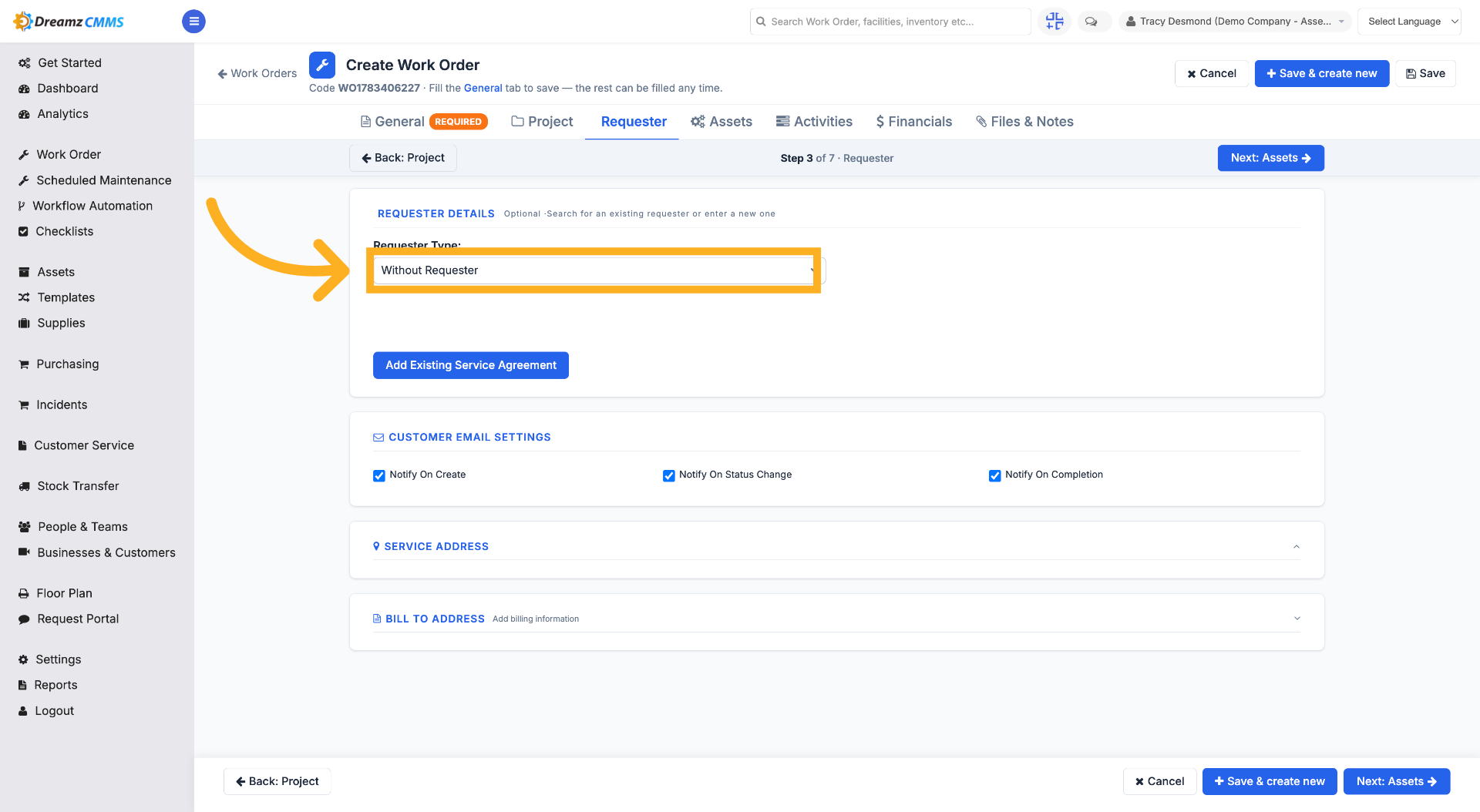 Choose Requester Type