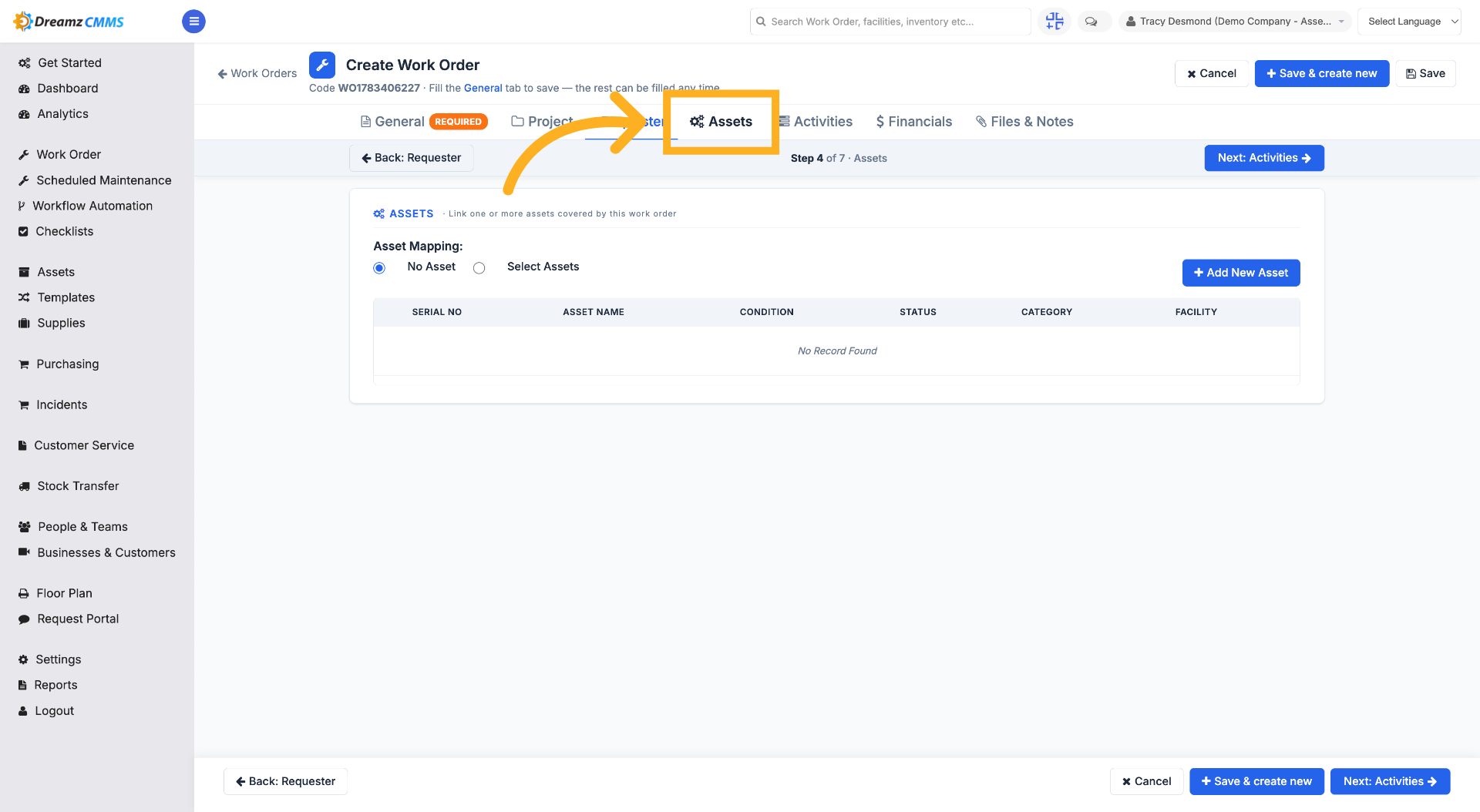 Access Assets Section