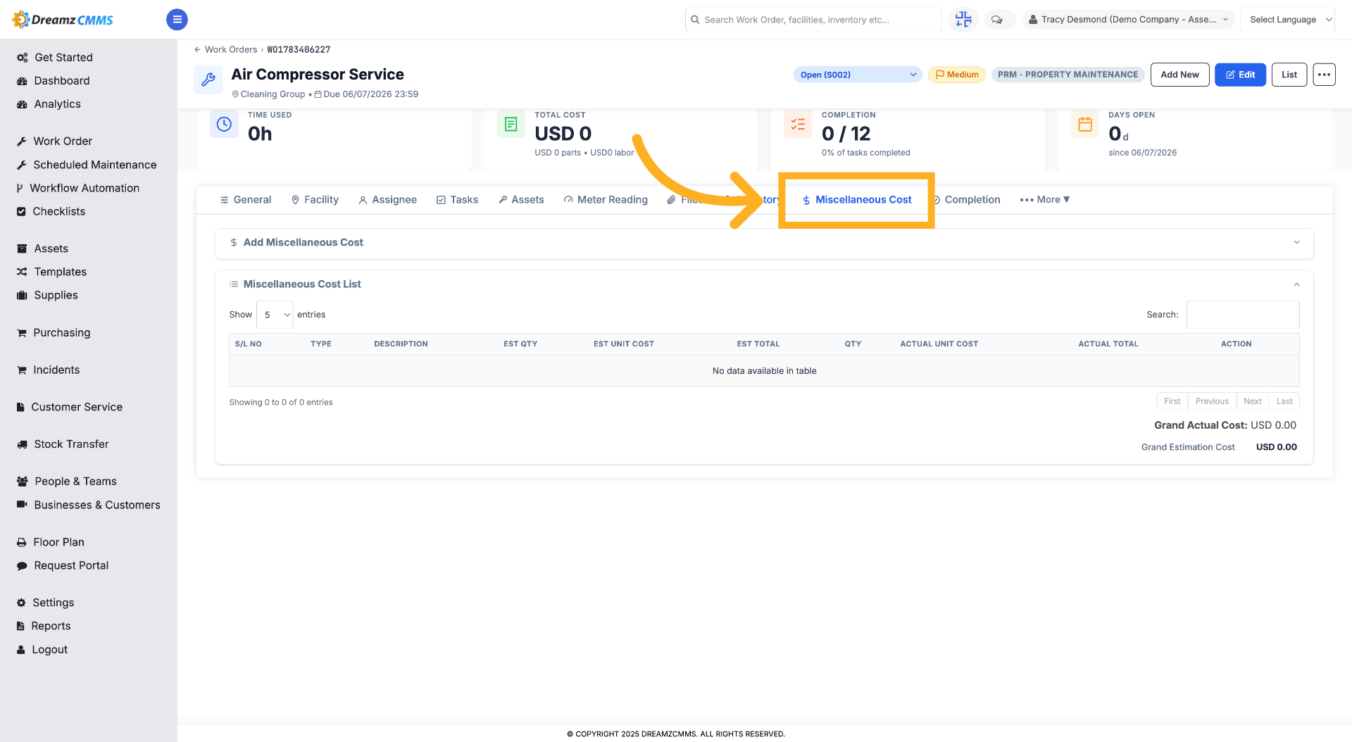 Select Miscellaneous Cost