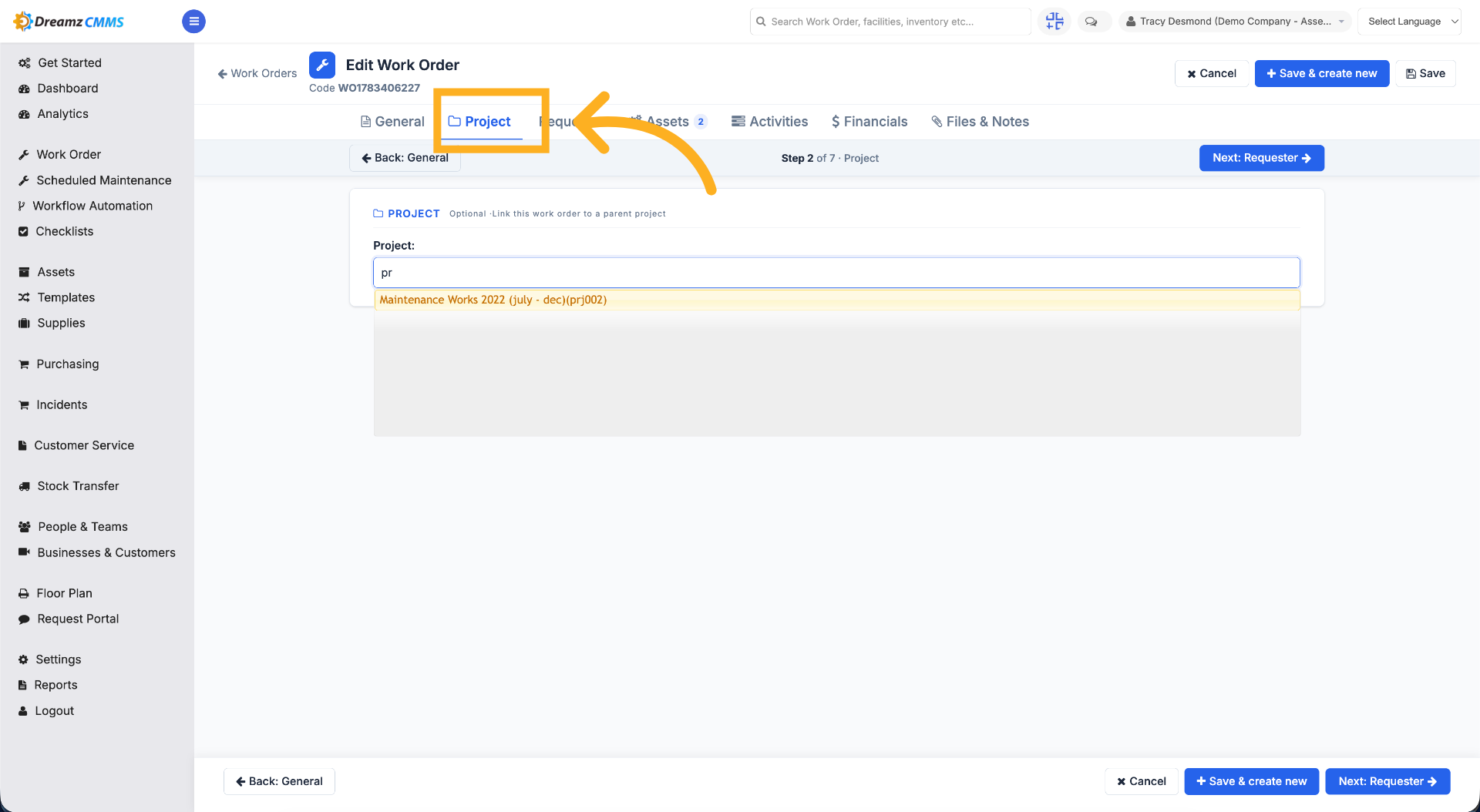Select Project Field