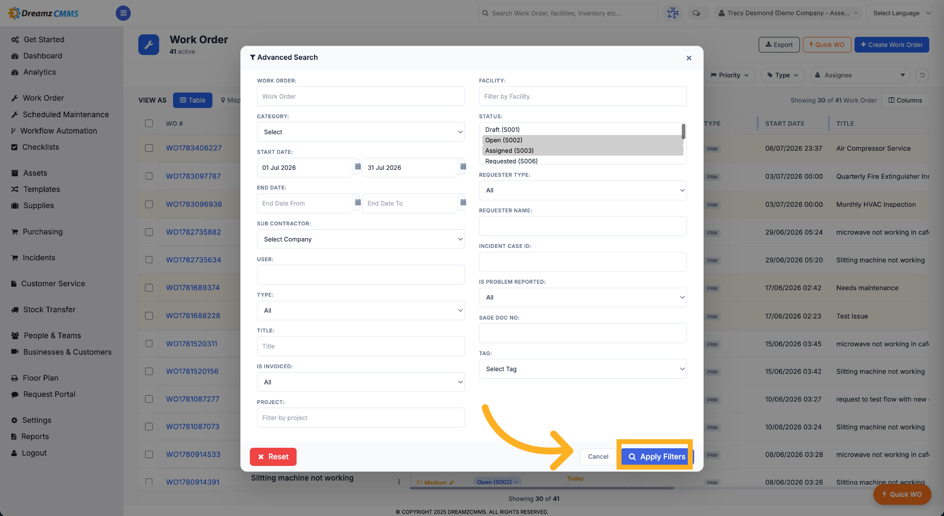 Apply Selected Filters