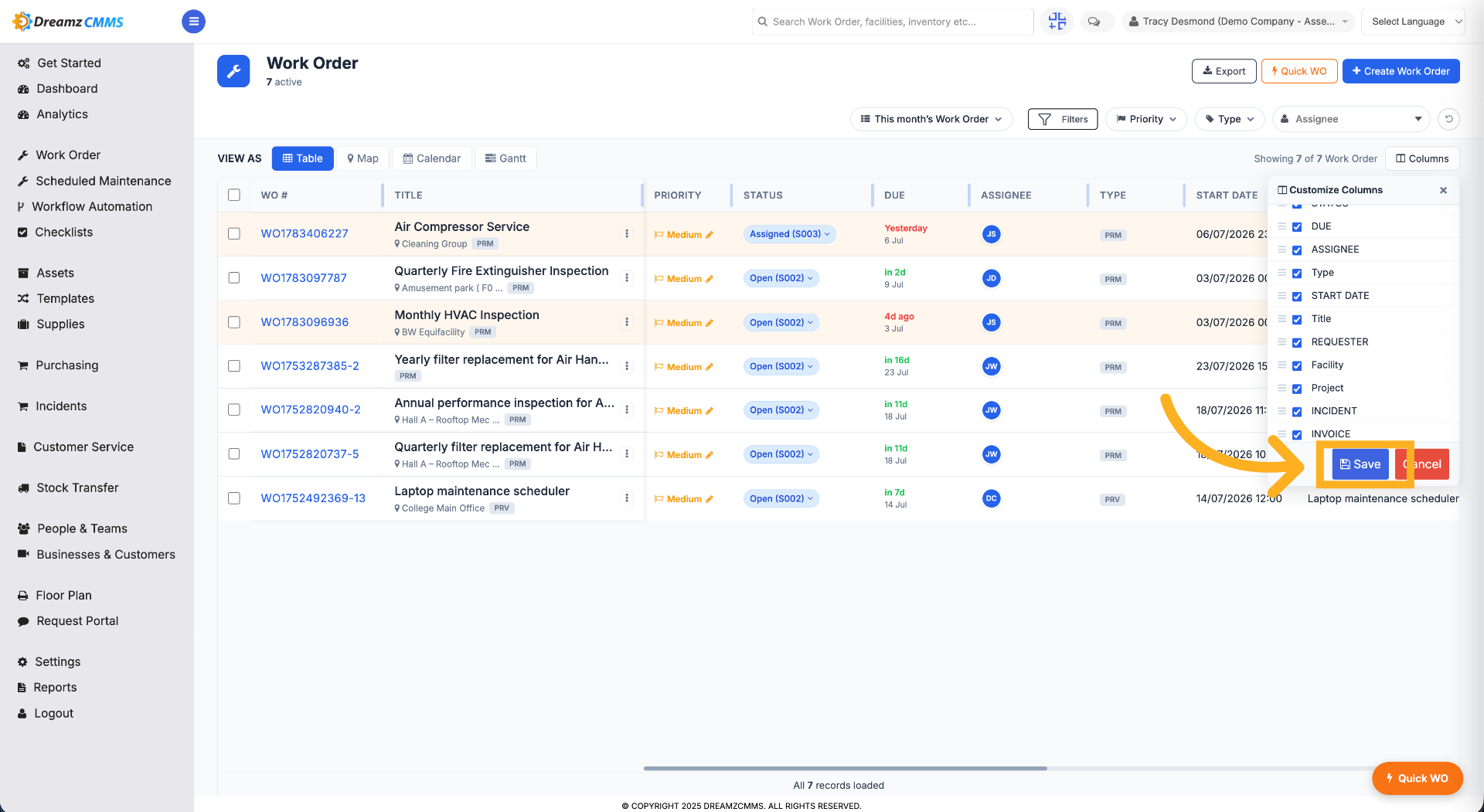 Select desect columns