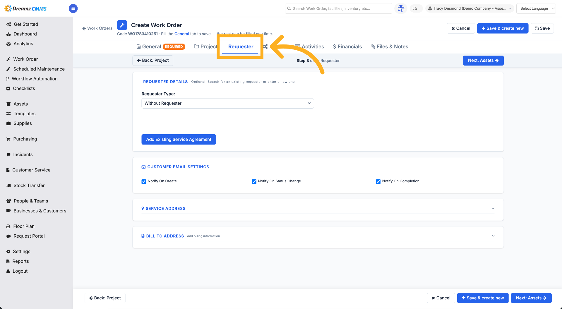 Select Requester Field