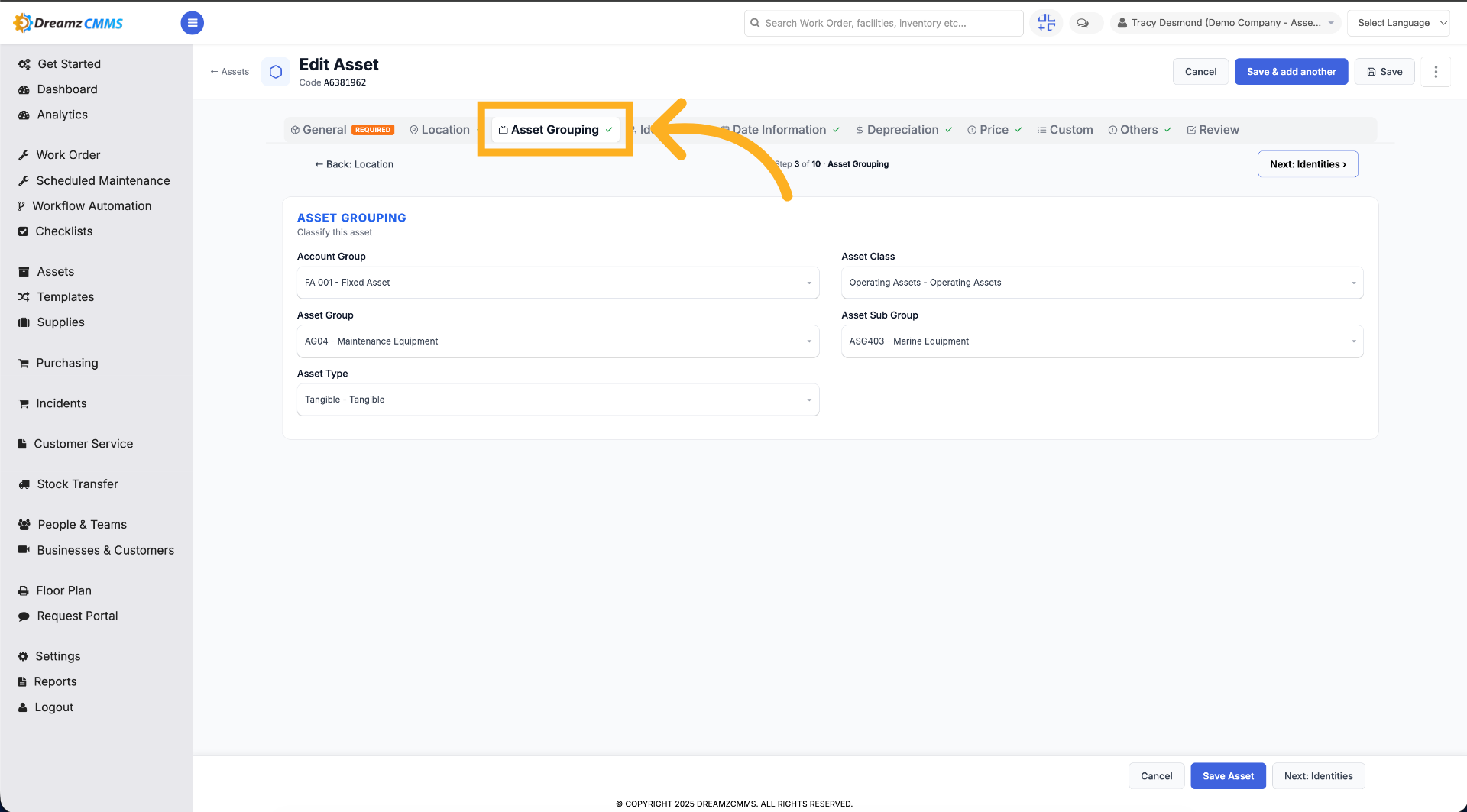 Open Asset Grouping