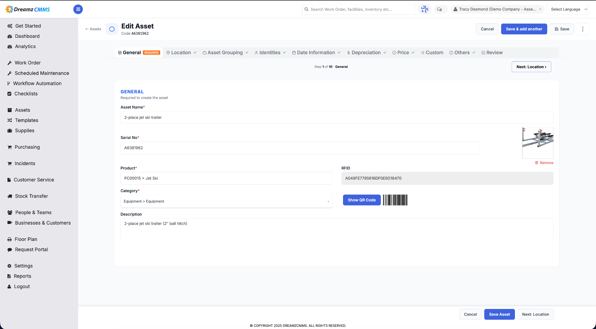 General tab view
