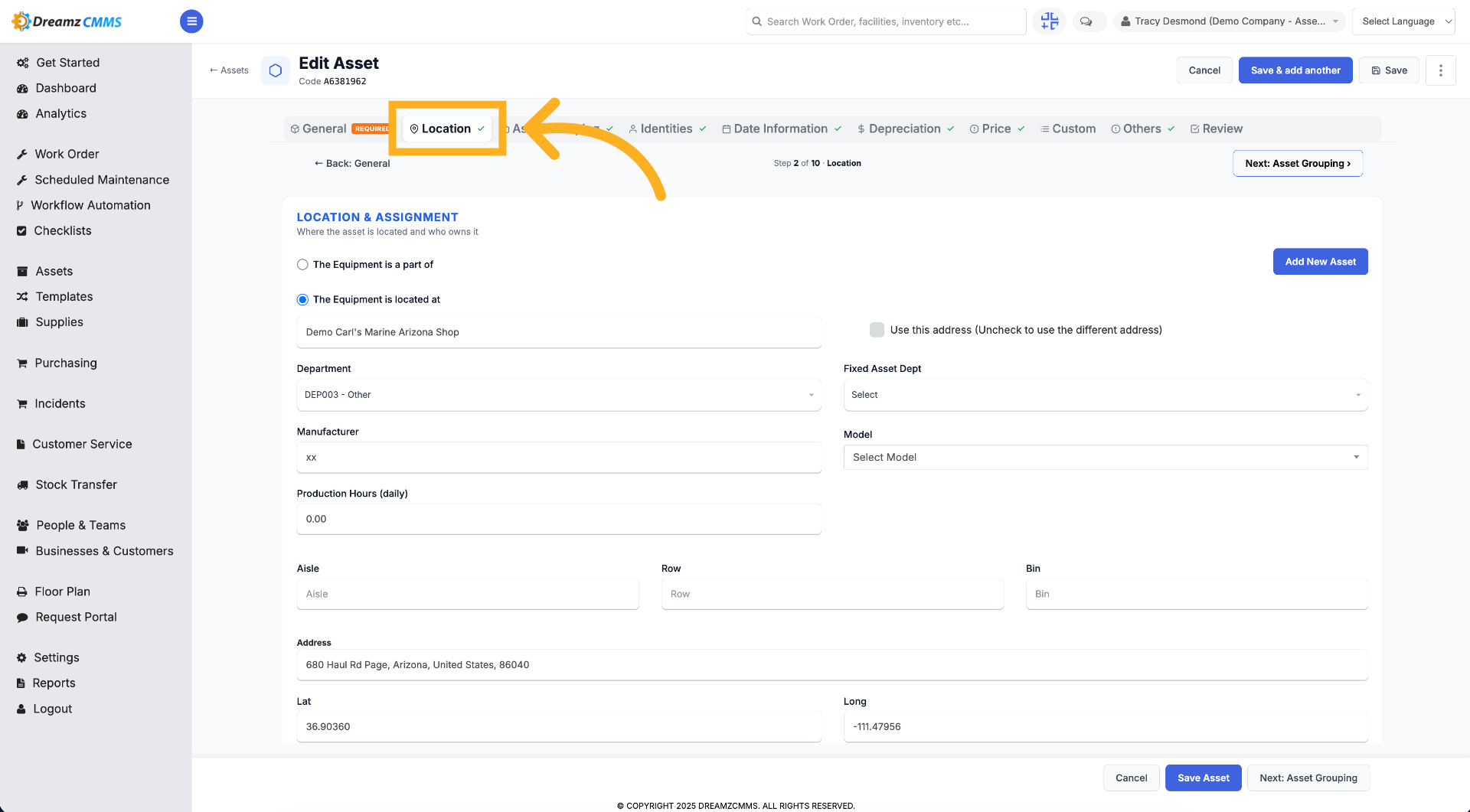 Access Location Settings