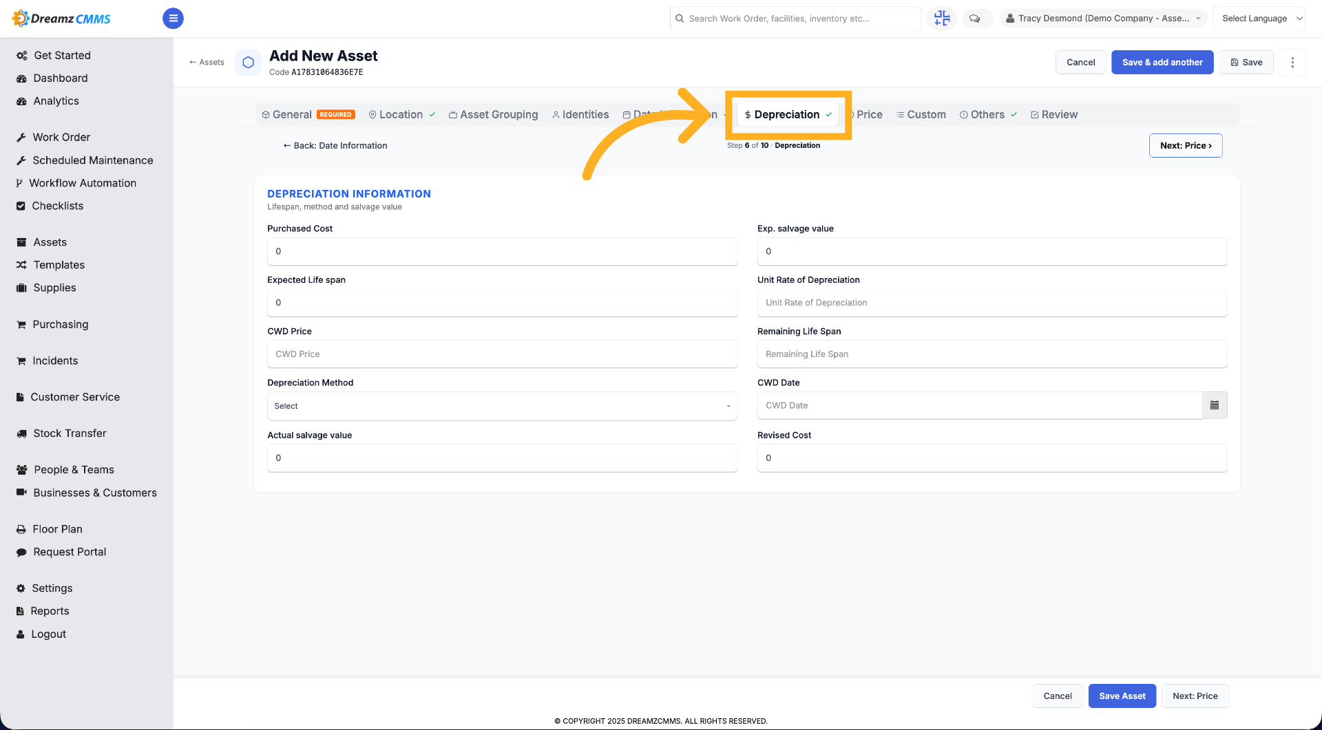 Configure Depreciation