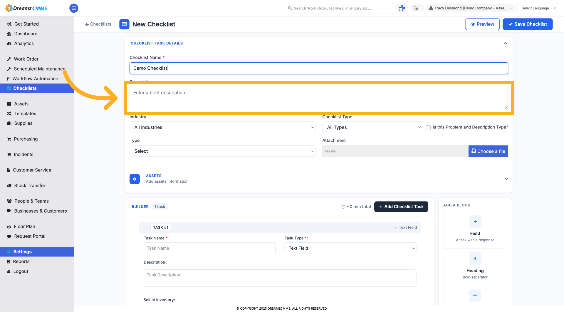 Select Description Field