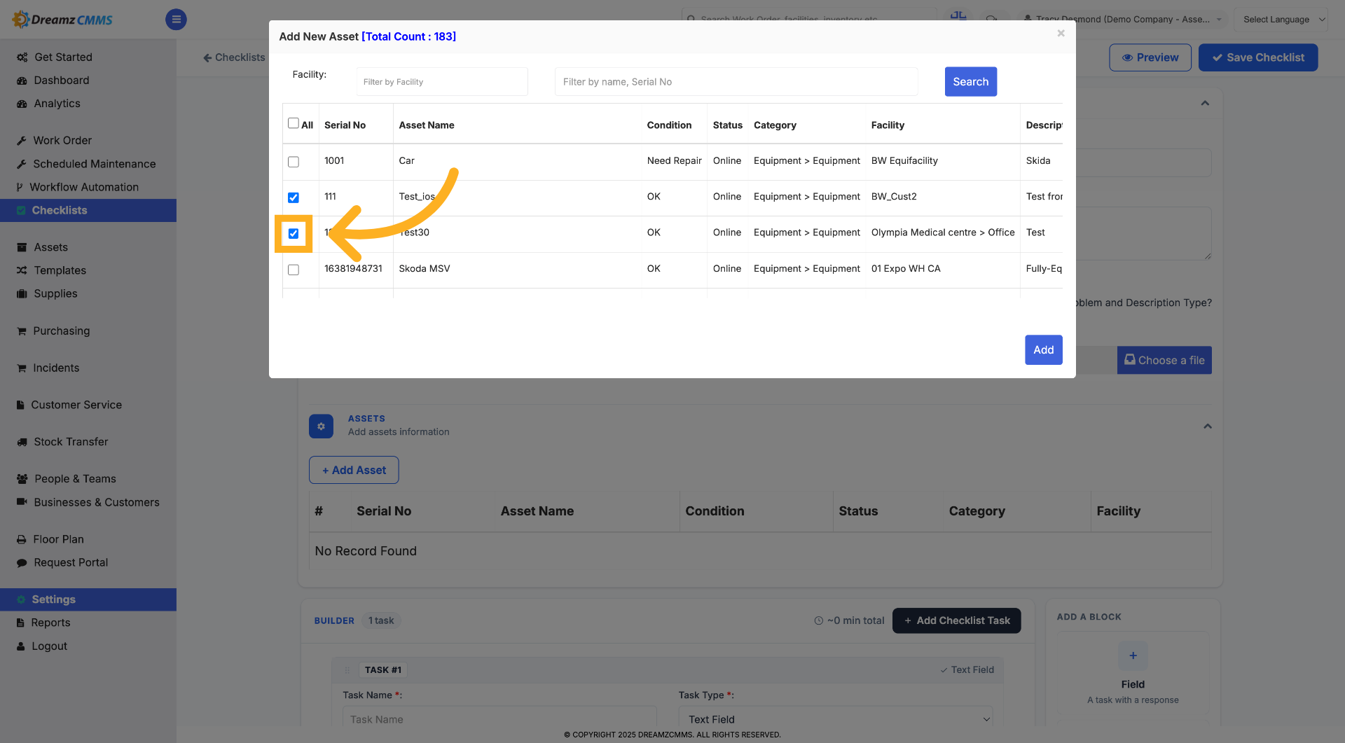 Enter Additional Asset ID