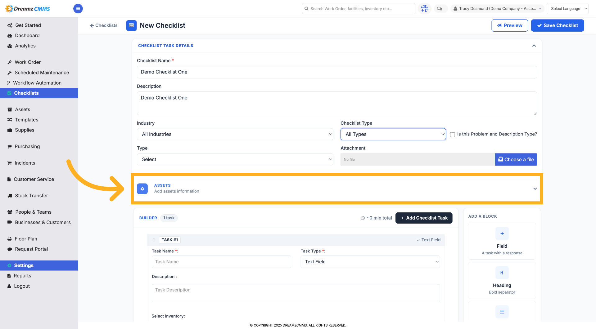 Access Assets Section