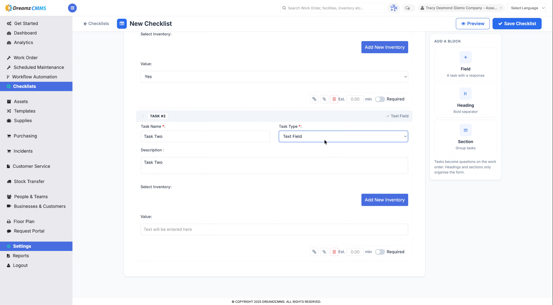 Fill Second Task Input Details