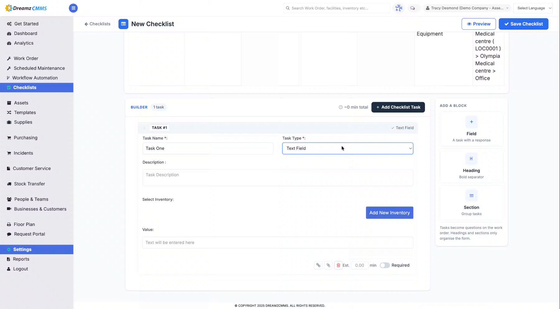 Fill Task Input Details