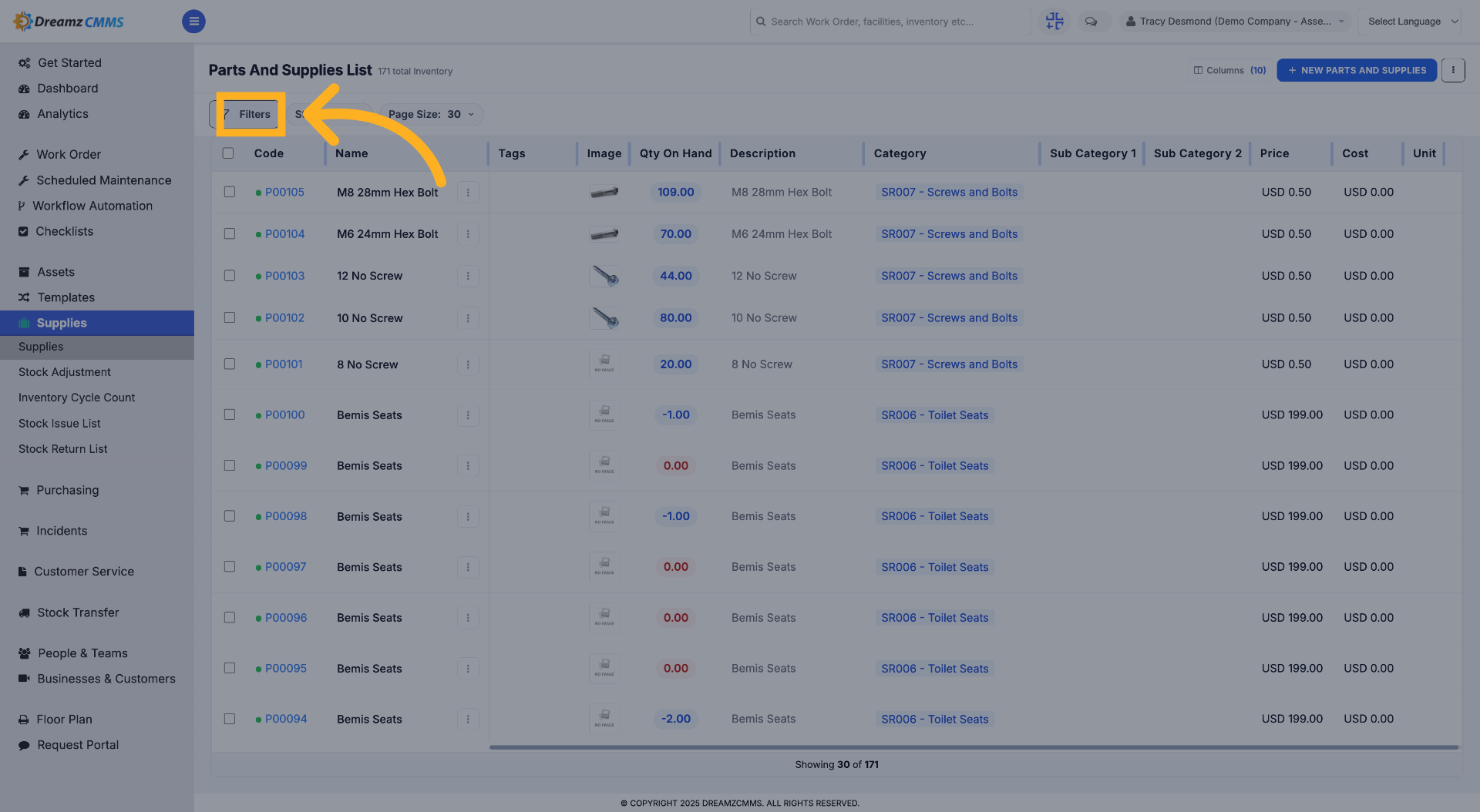 Access Additional Filters