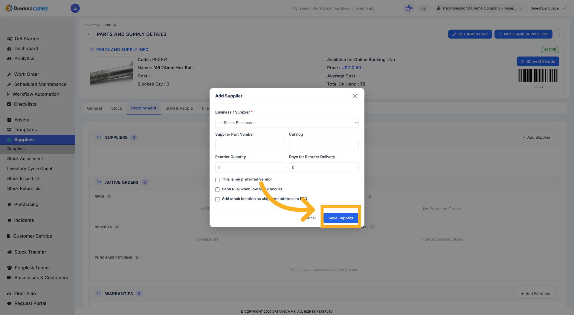 Update Supplier Selection