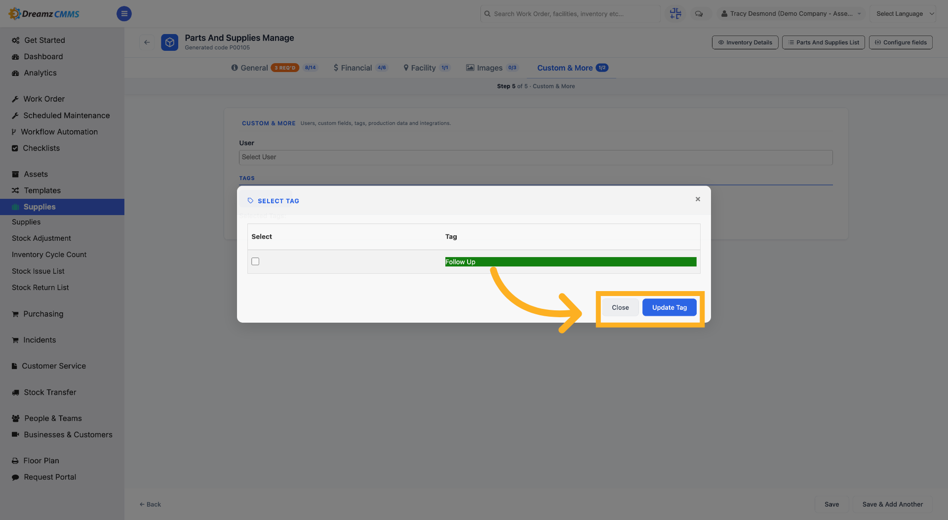 Update Tag Window