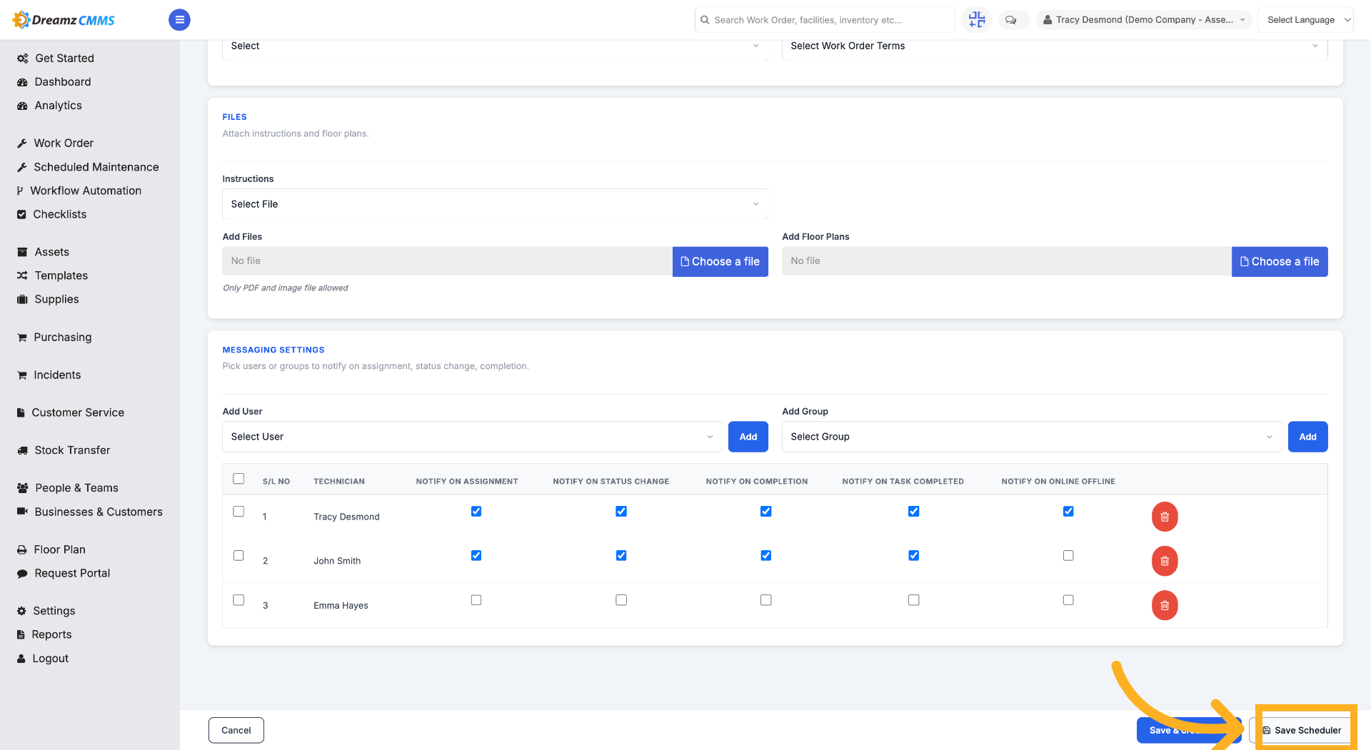 Save Scheduler Configuration