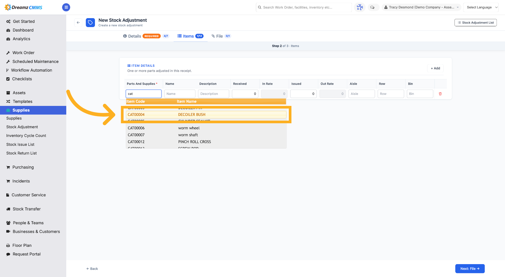 Select Specific Item