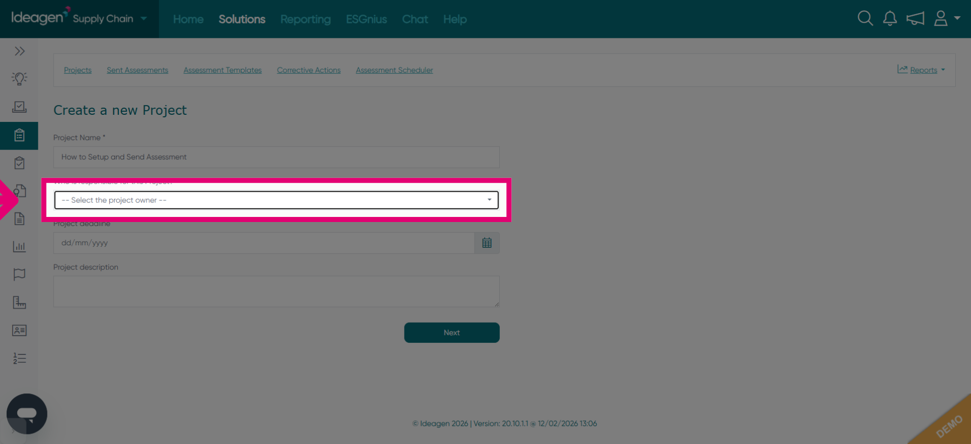 Open Project Owner Dropdown