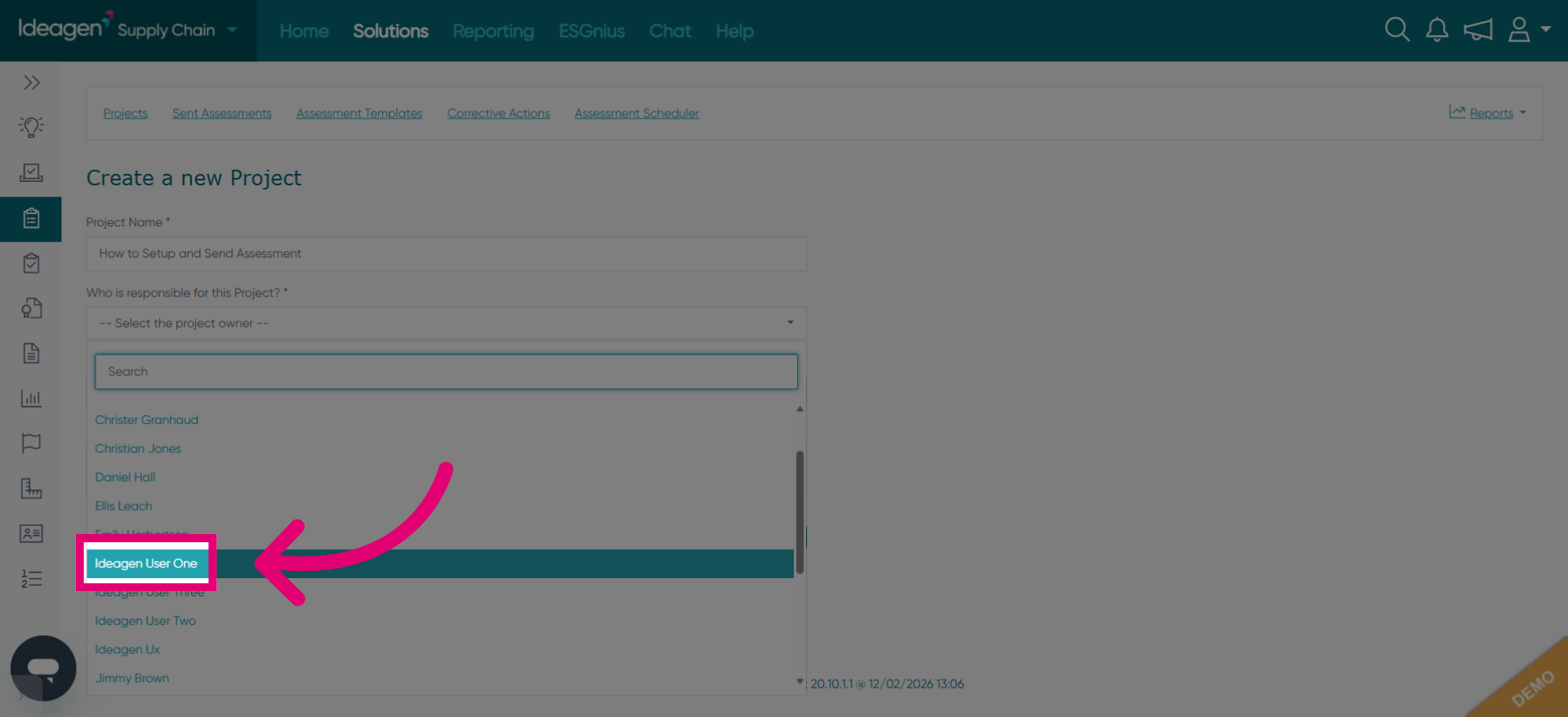 Choose Project Owner