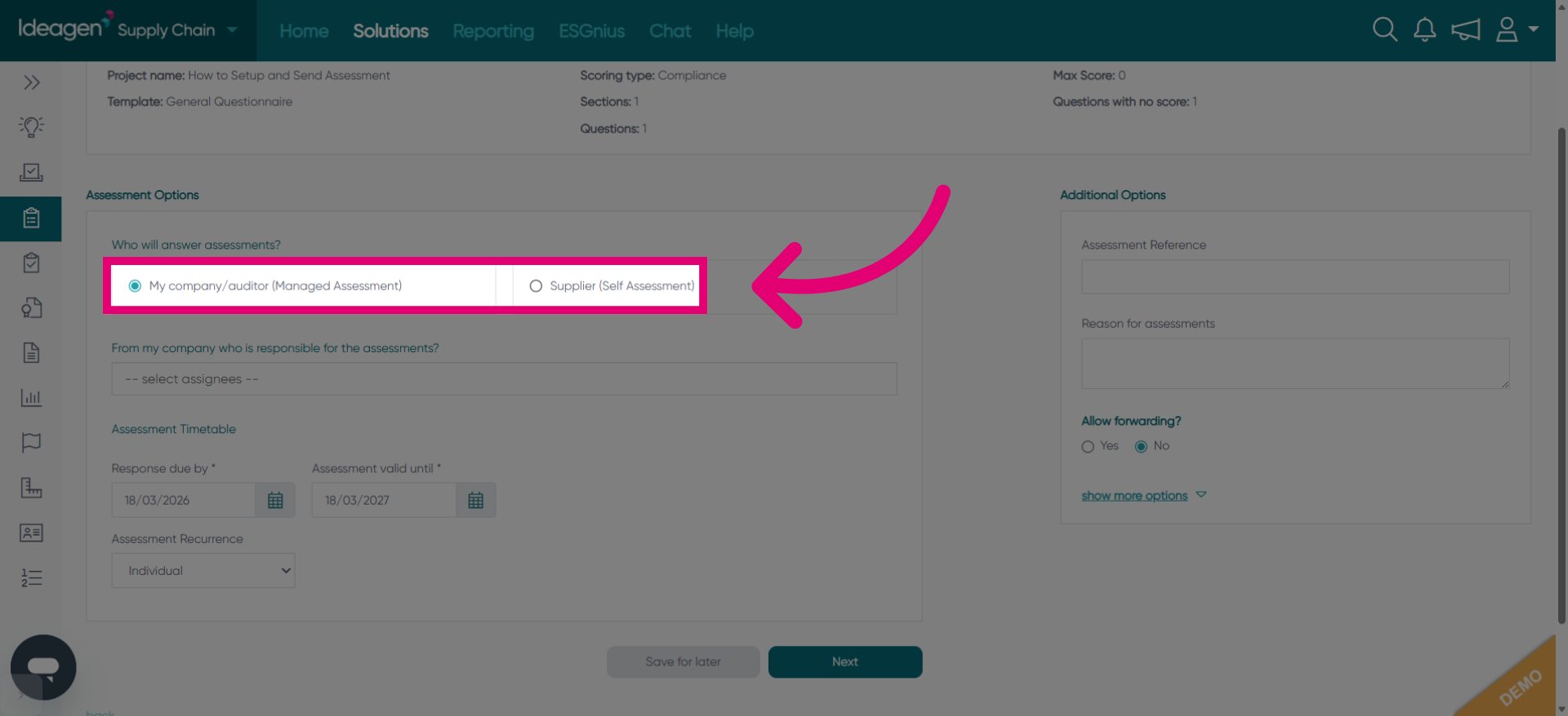 Choose Assessment Type