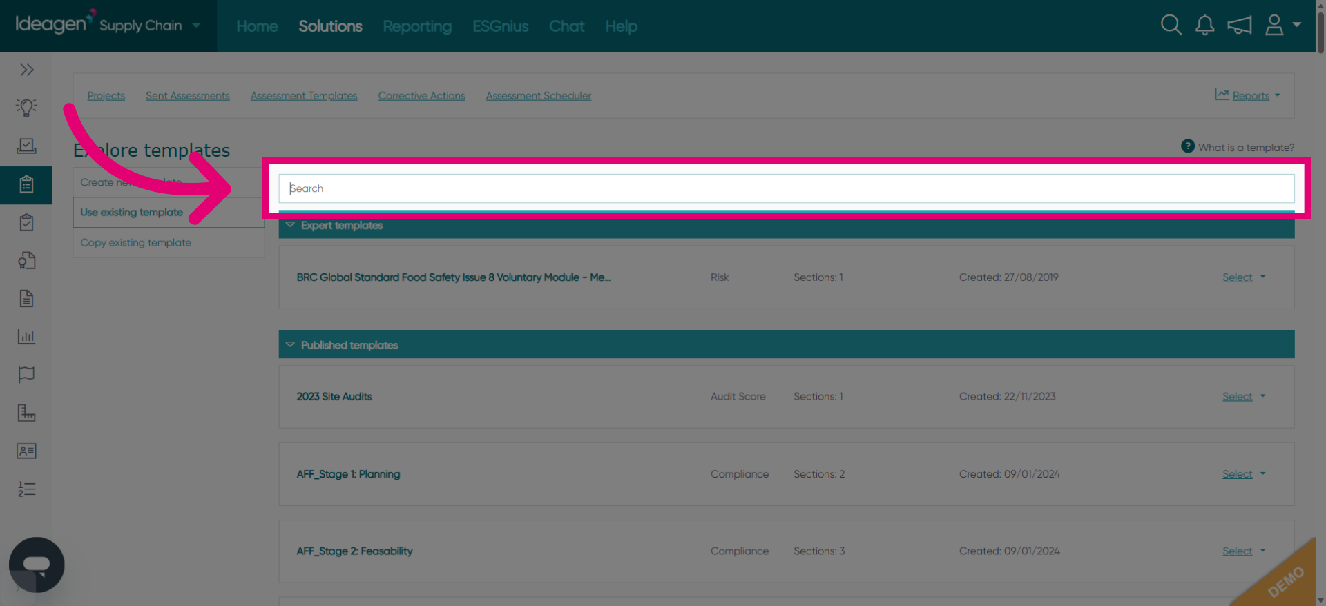 Open Template Search