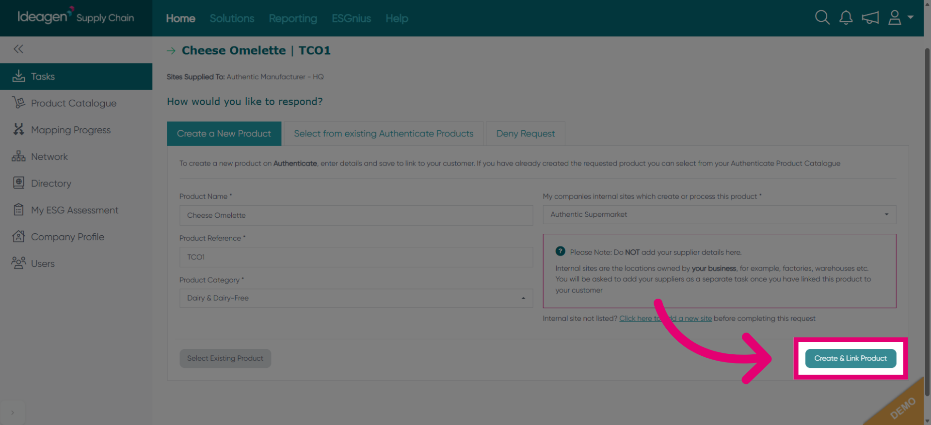 Create and Link Product