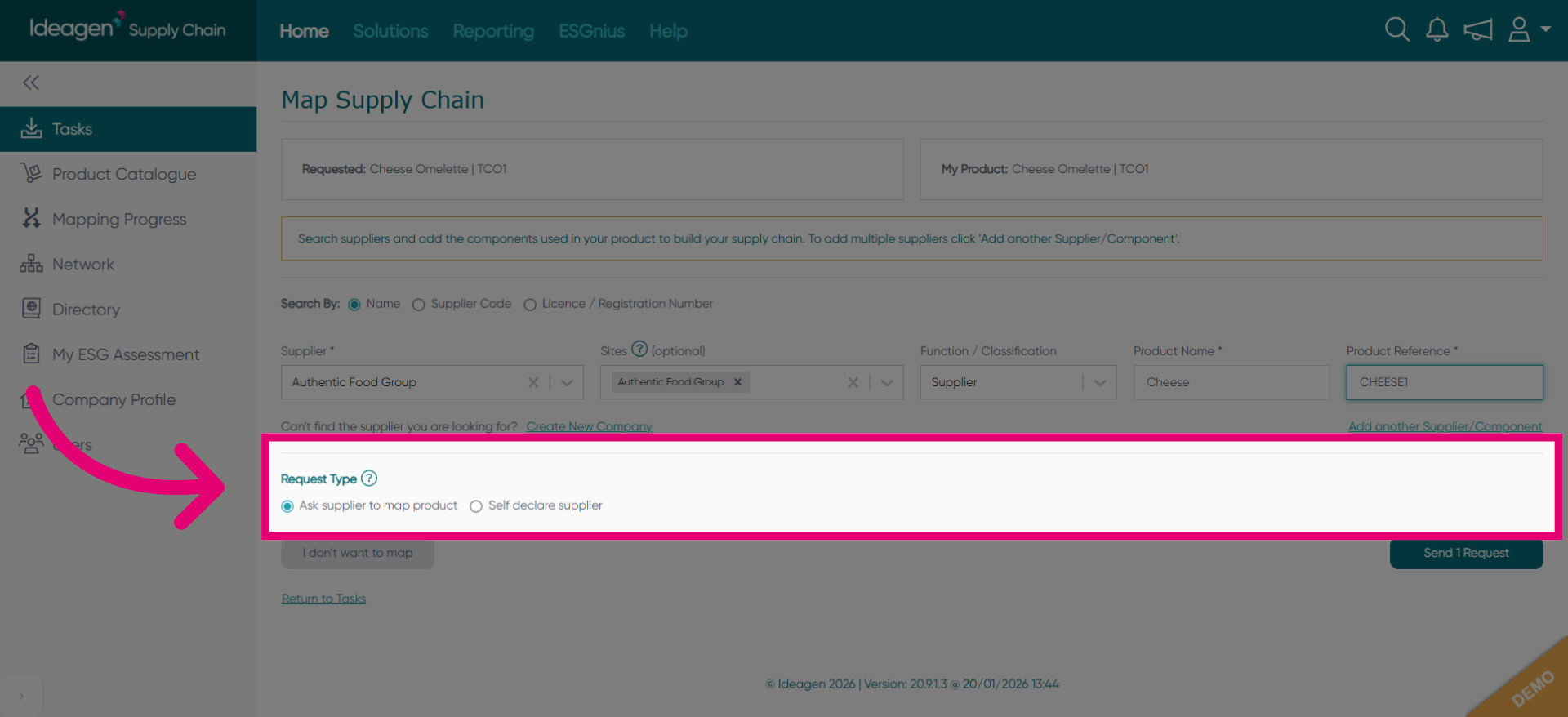 Select Request Type