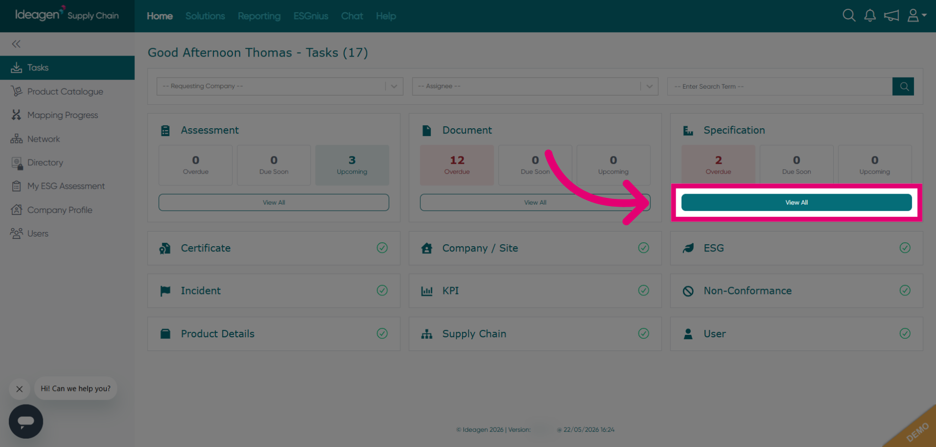 Access All Specification Requests