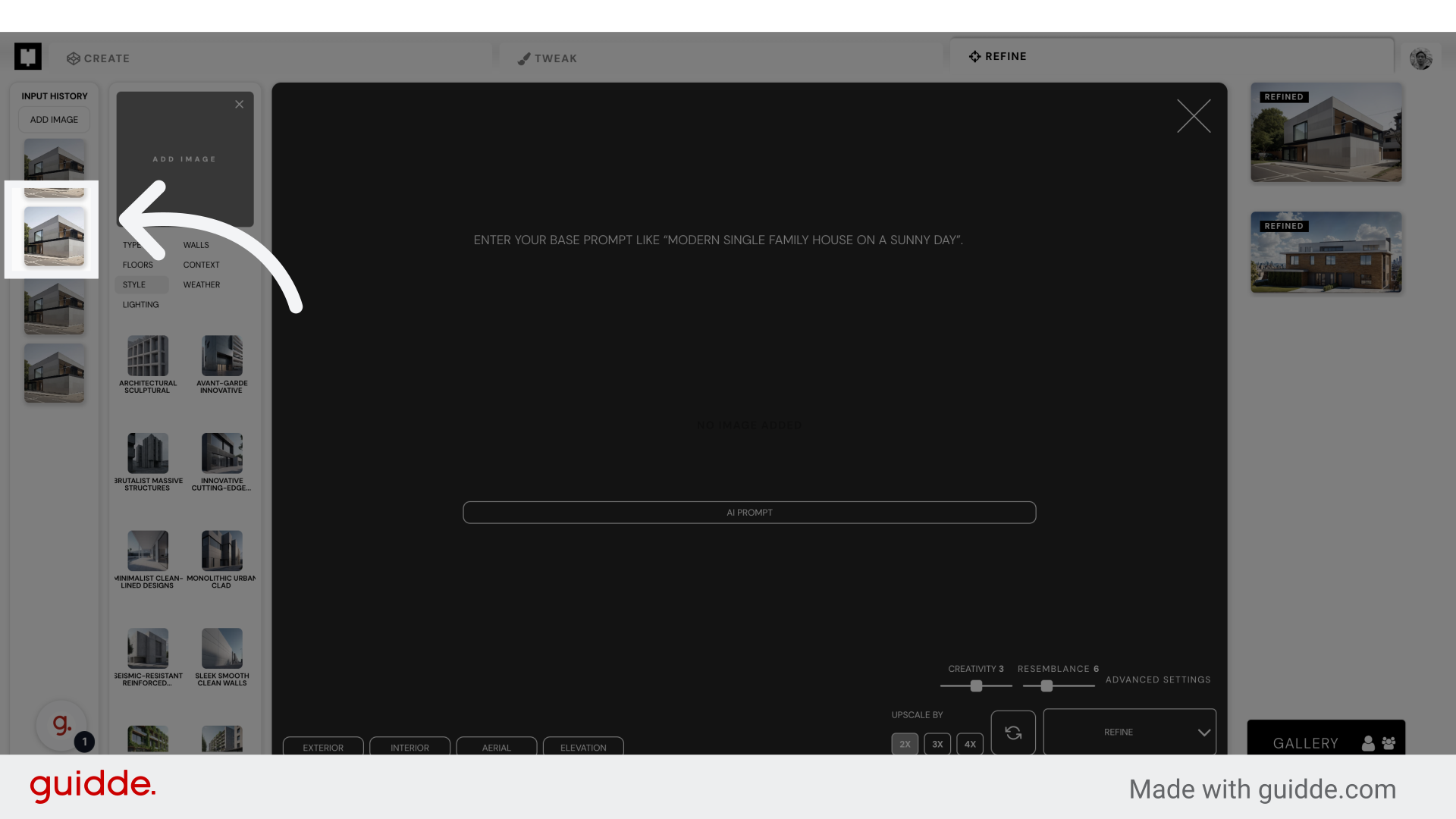 Click on the input image to reuse it
