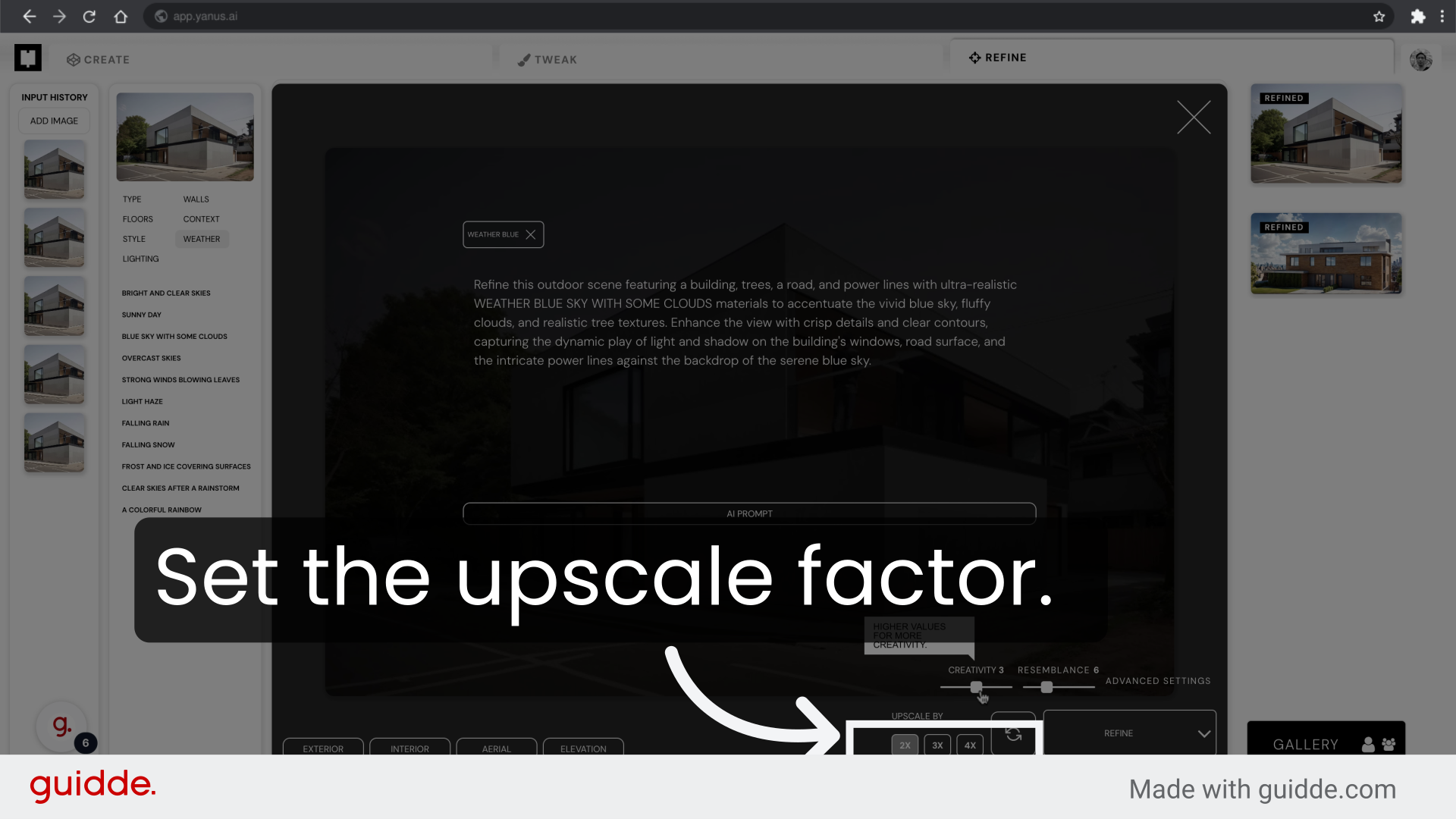 Adjust the upscale factor