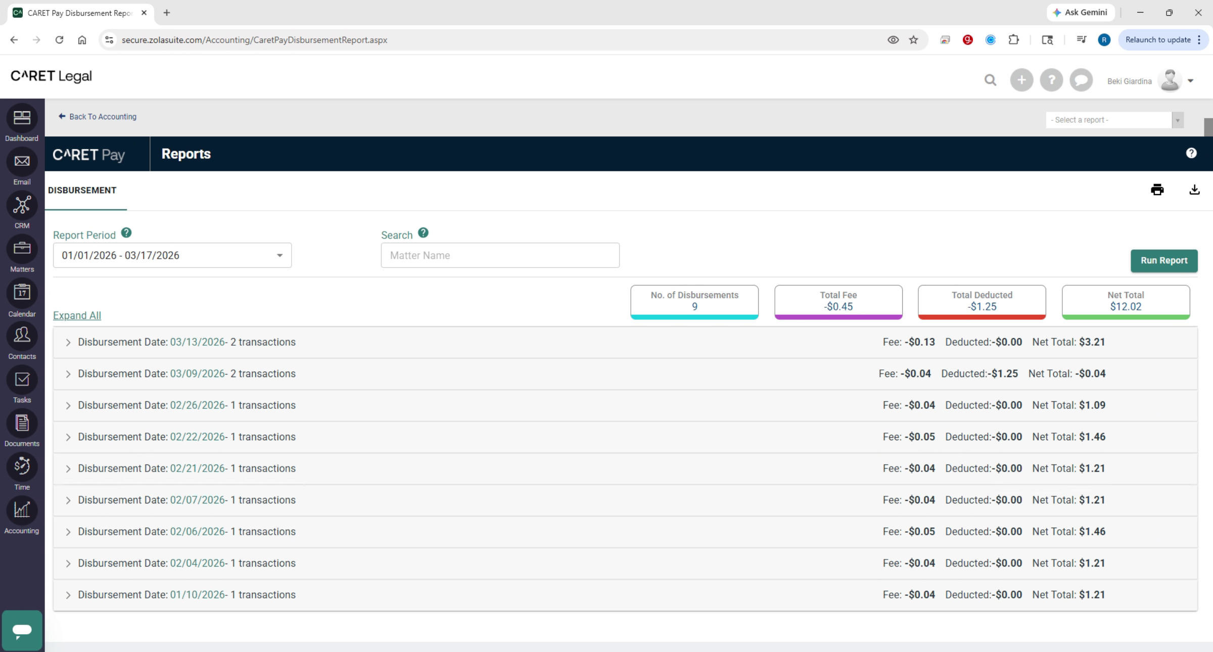 Viewing Transaction Details