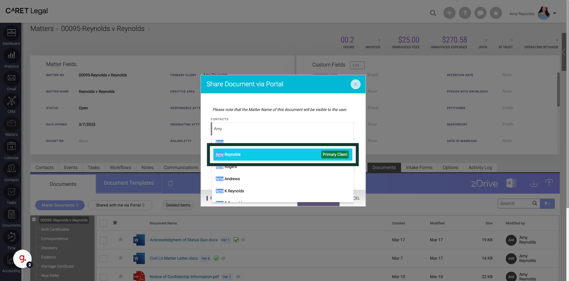 Click on recipients name(s)