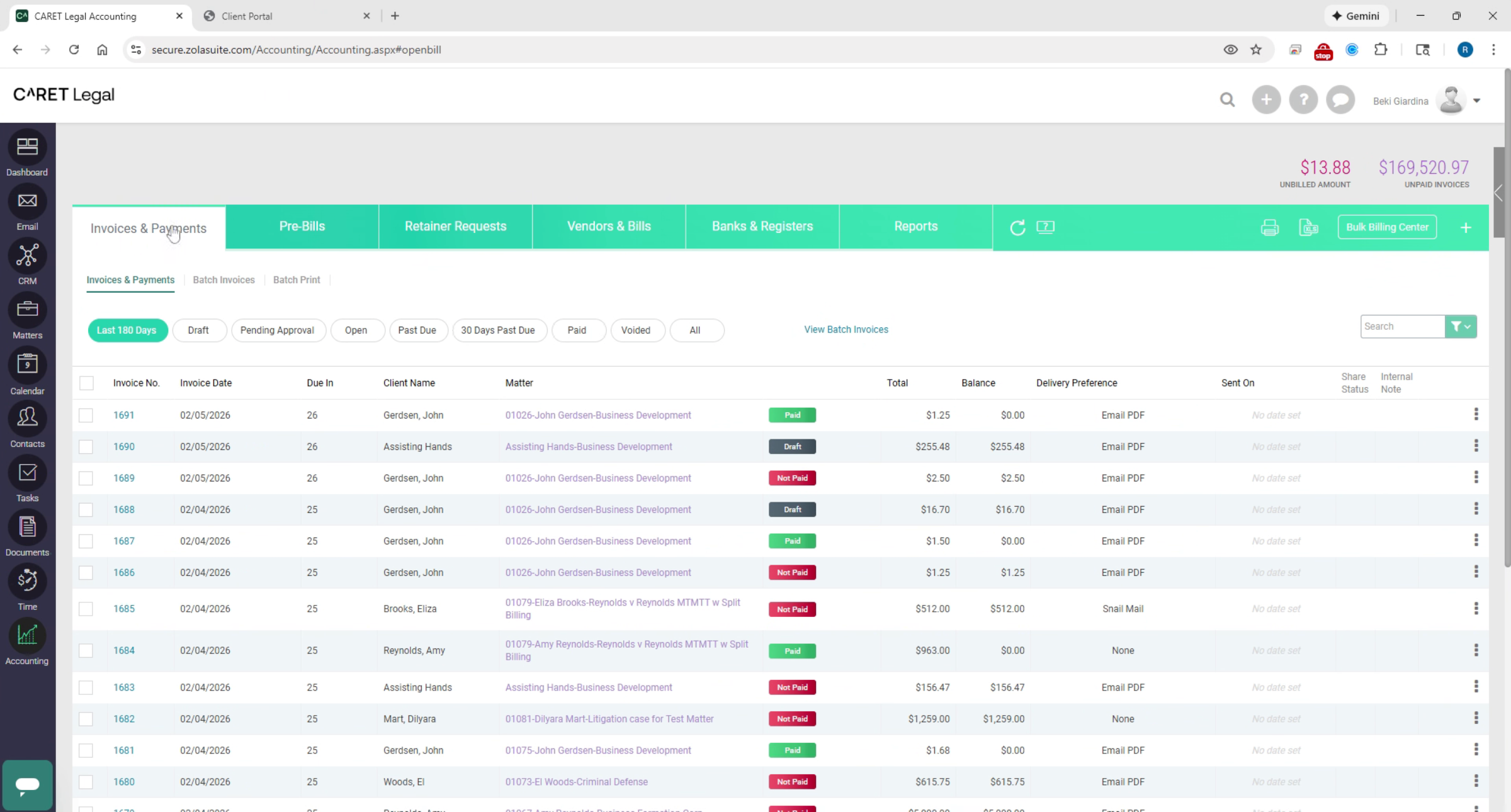 Viewing Invoice Details