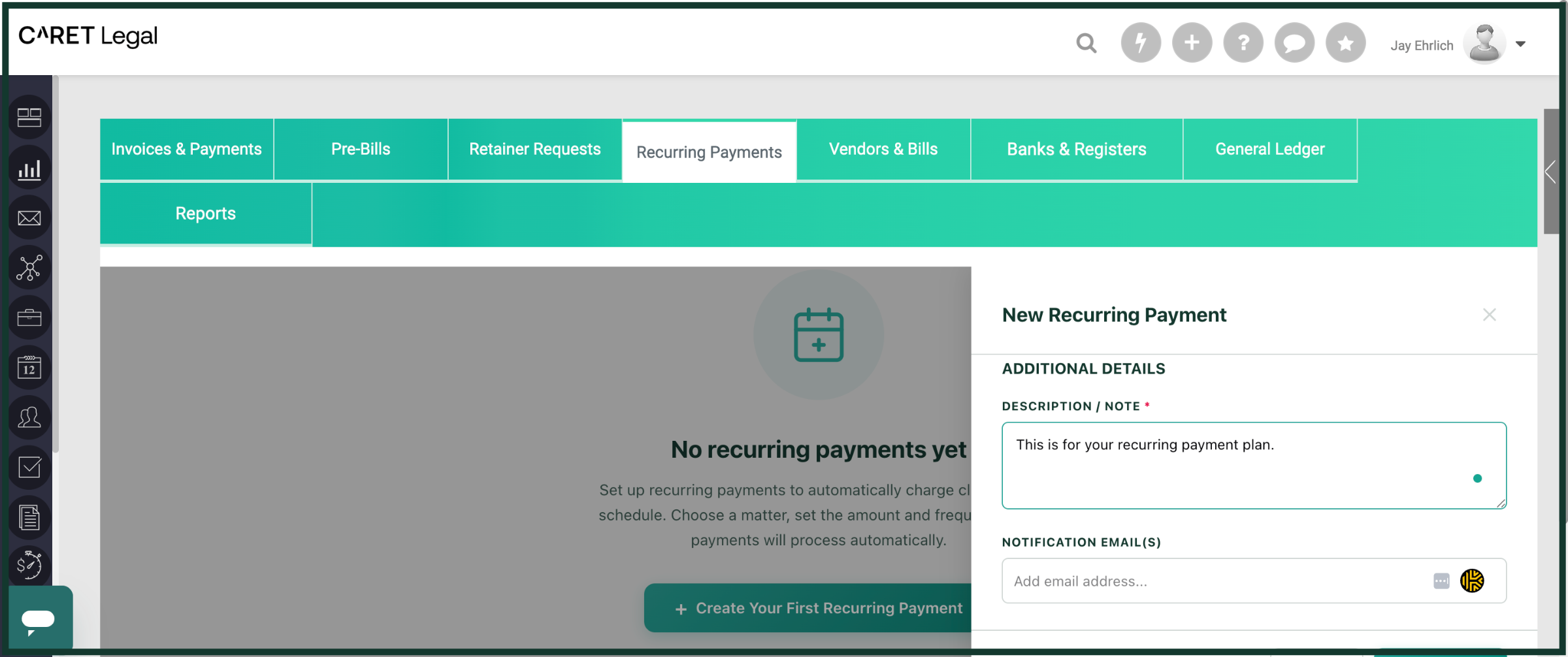Enter Payment Description