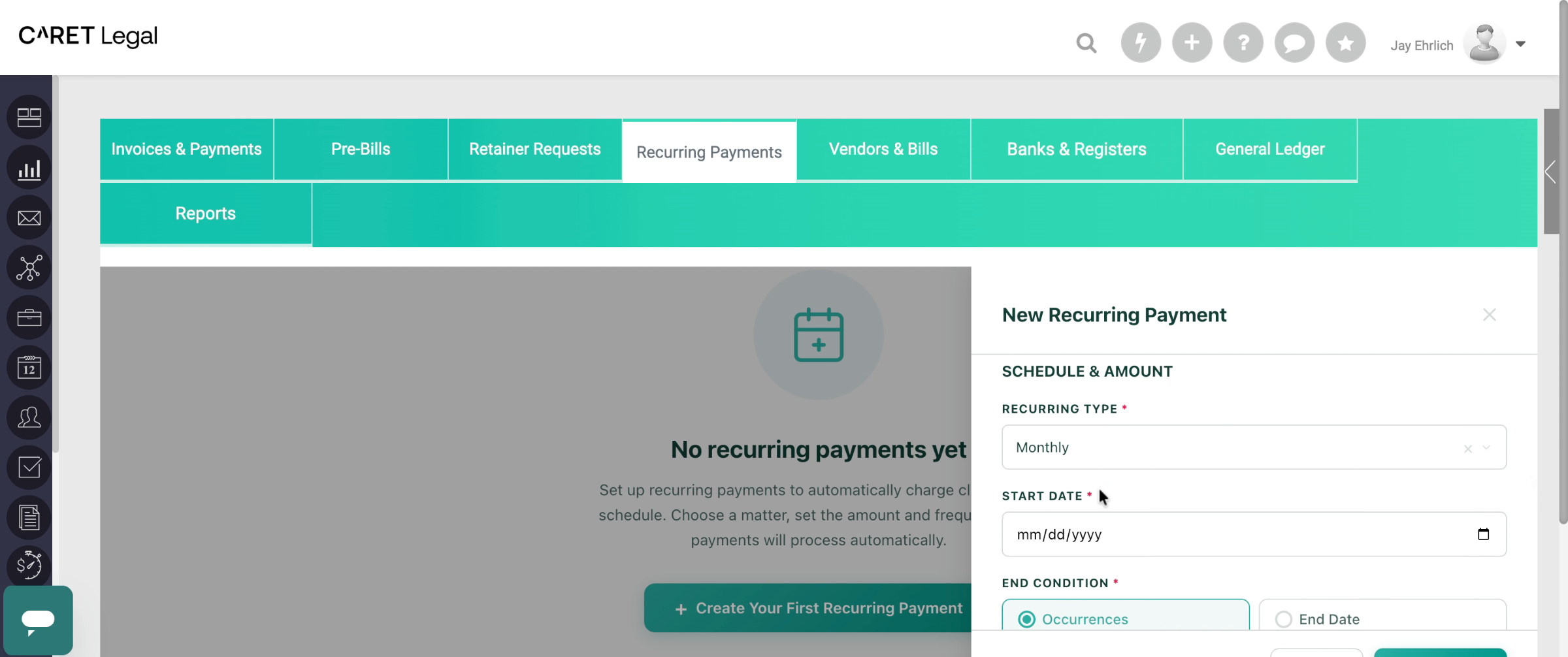 Set Payment Recurrence Frequency