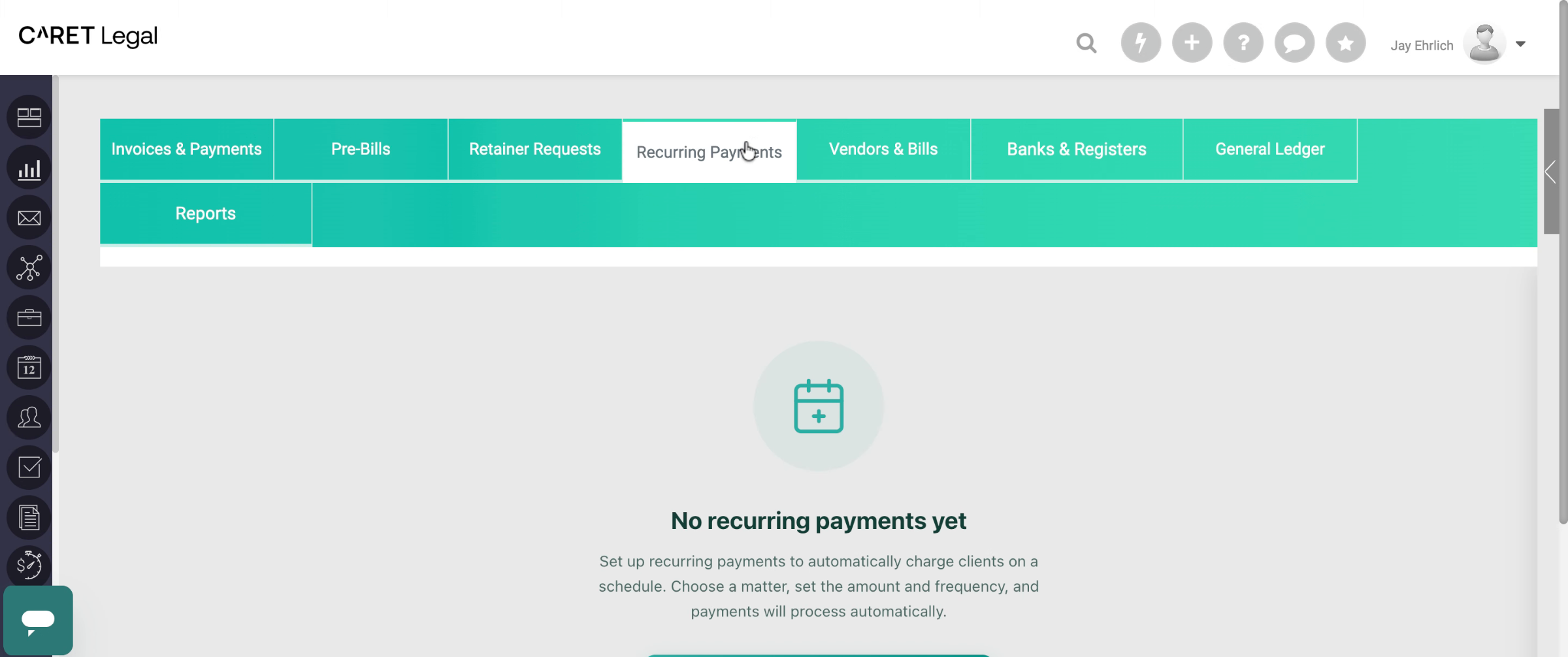Locate Recurring Payments Tab